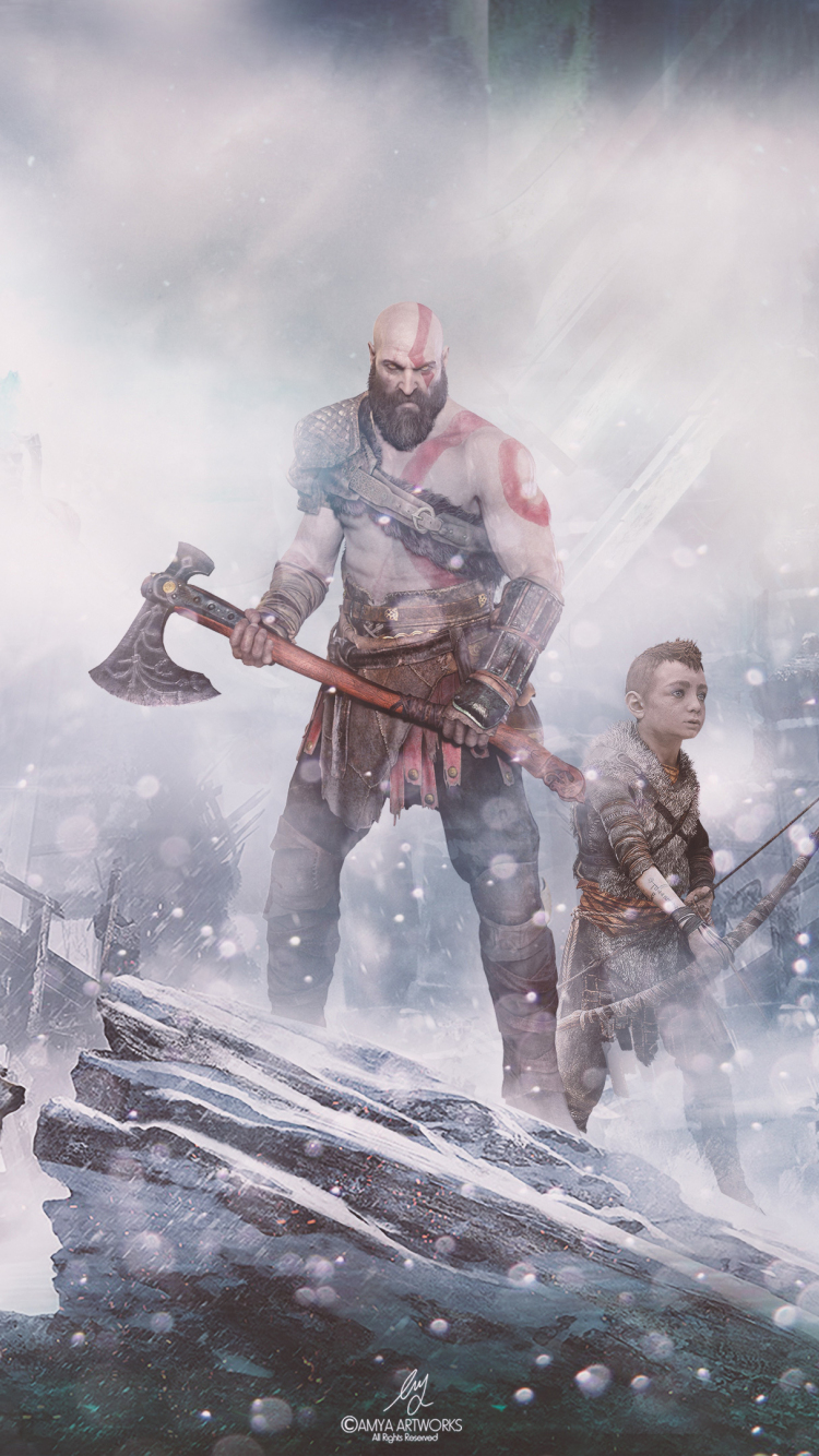 Download wallpaper 750x1334 god of war