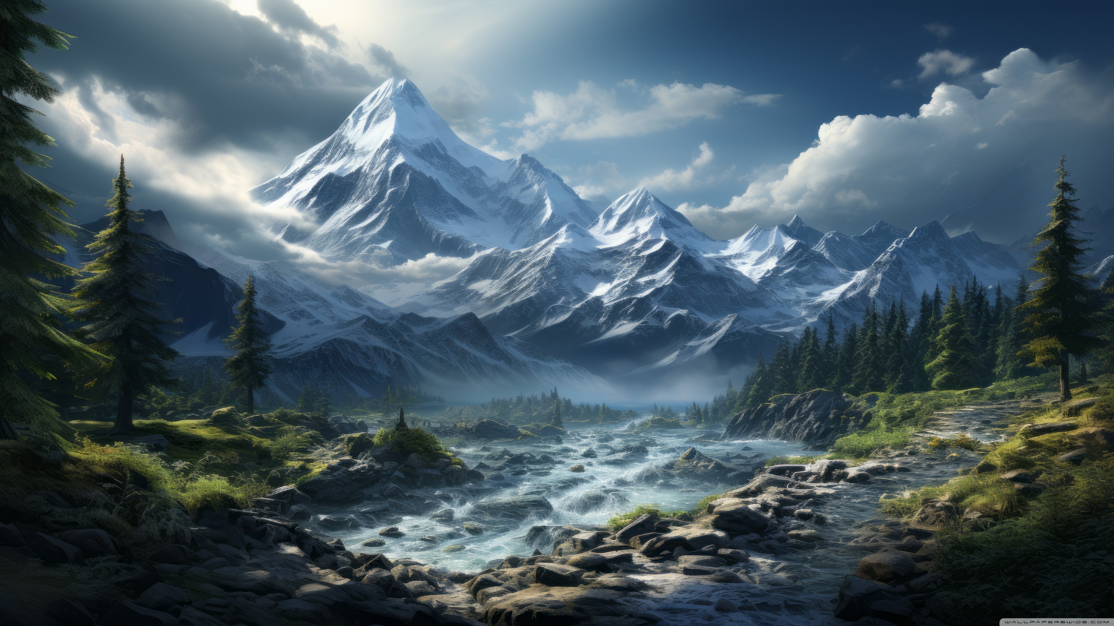 Mountain Landscape Digital Art Ultra HD