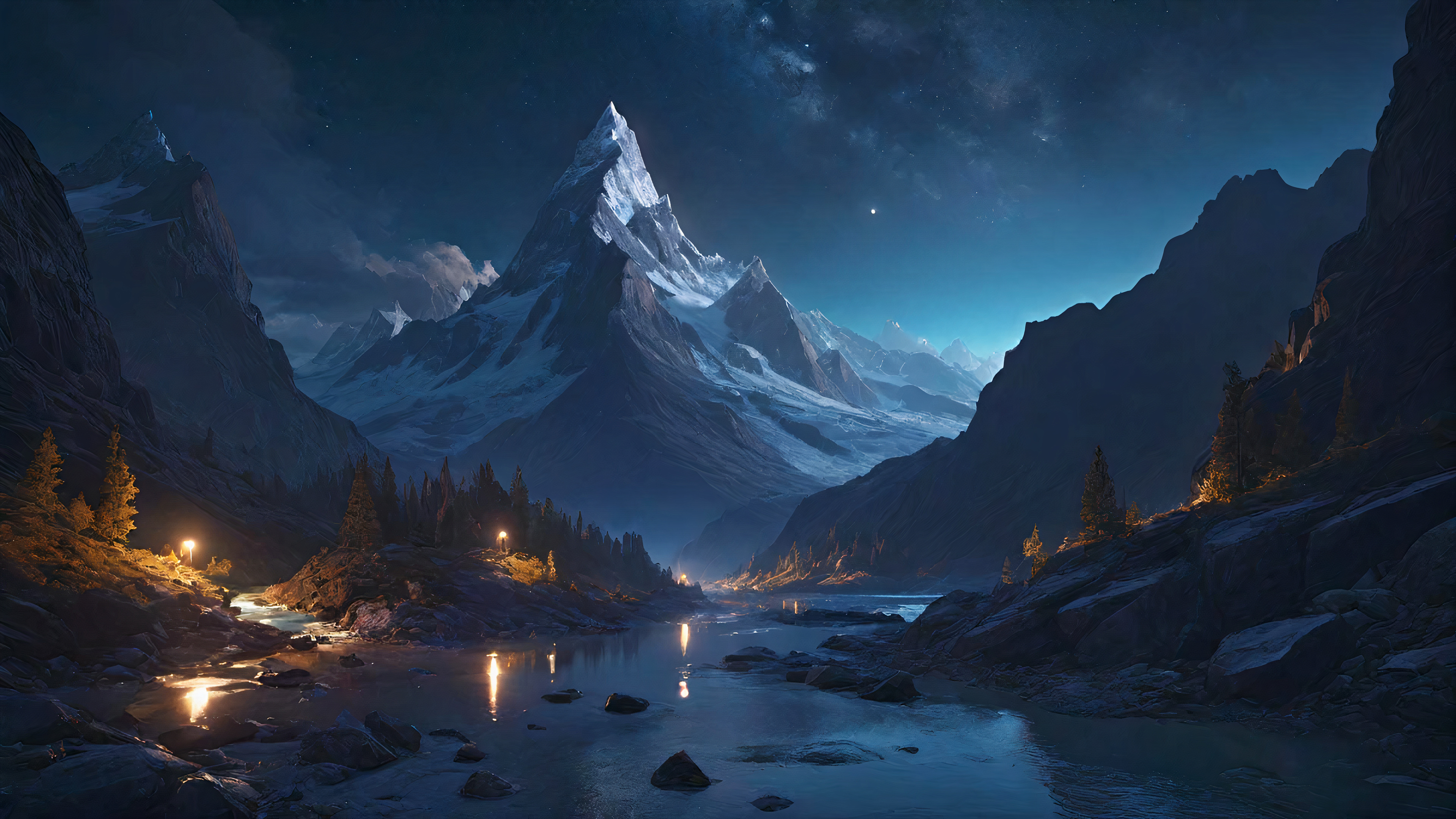 Majestic Mountain Nightscape