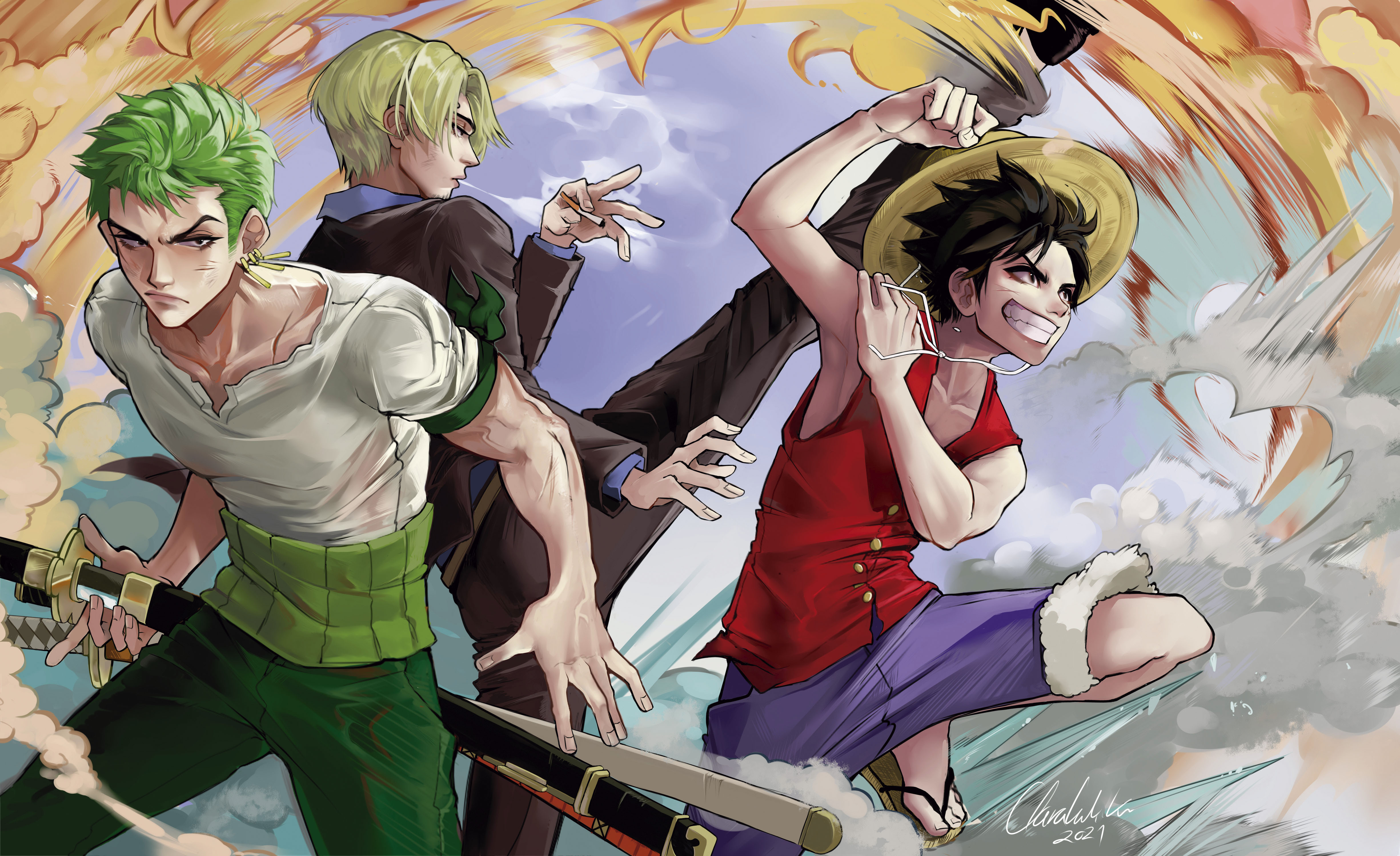 Roronoa Zoro Monkey D. Luffy Anime One