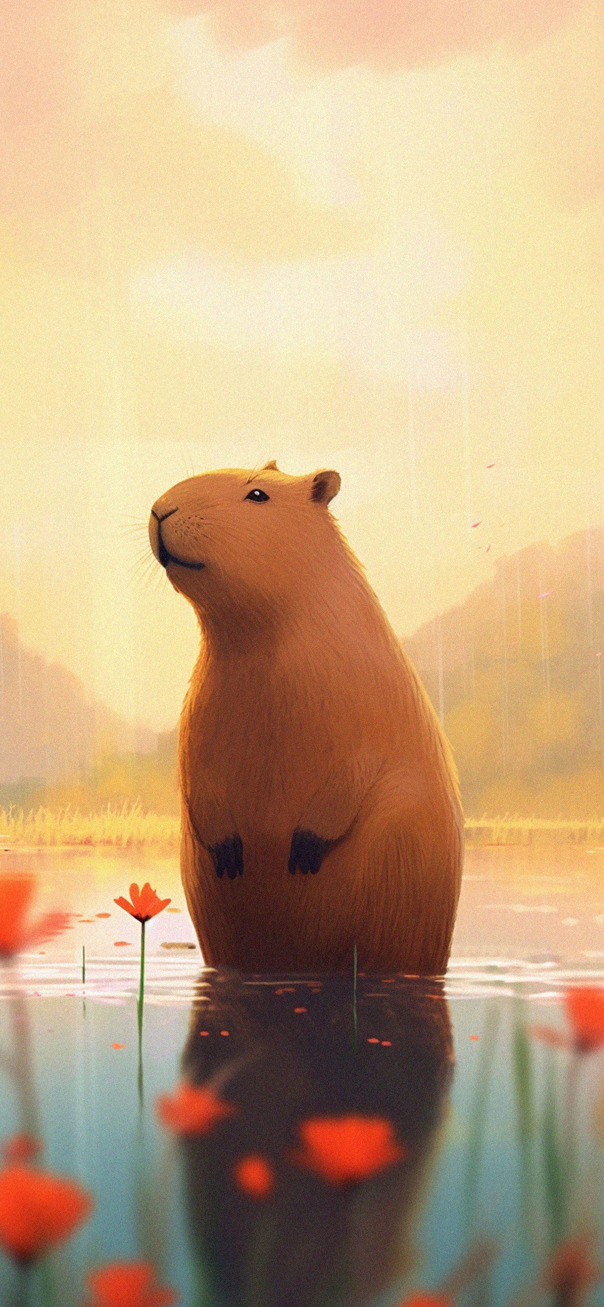 3D wallpaper iphone, Capybara, Wallpaper