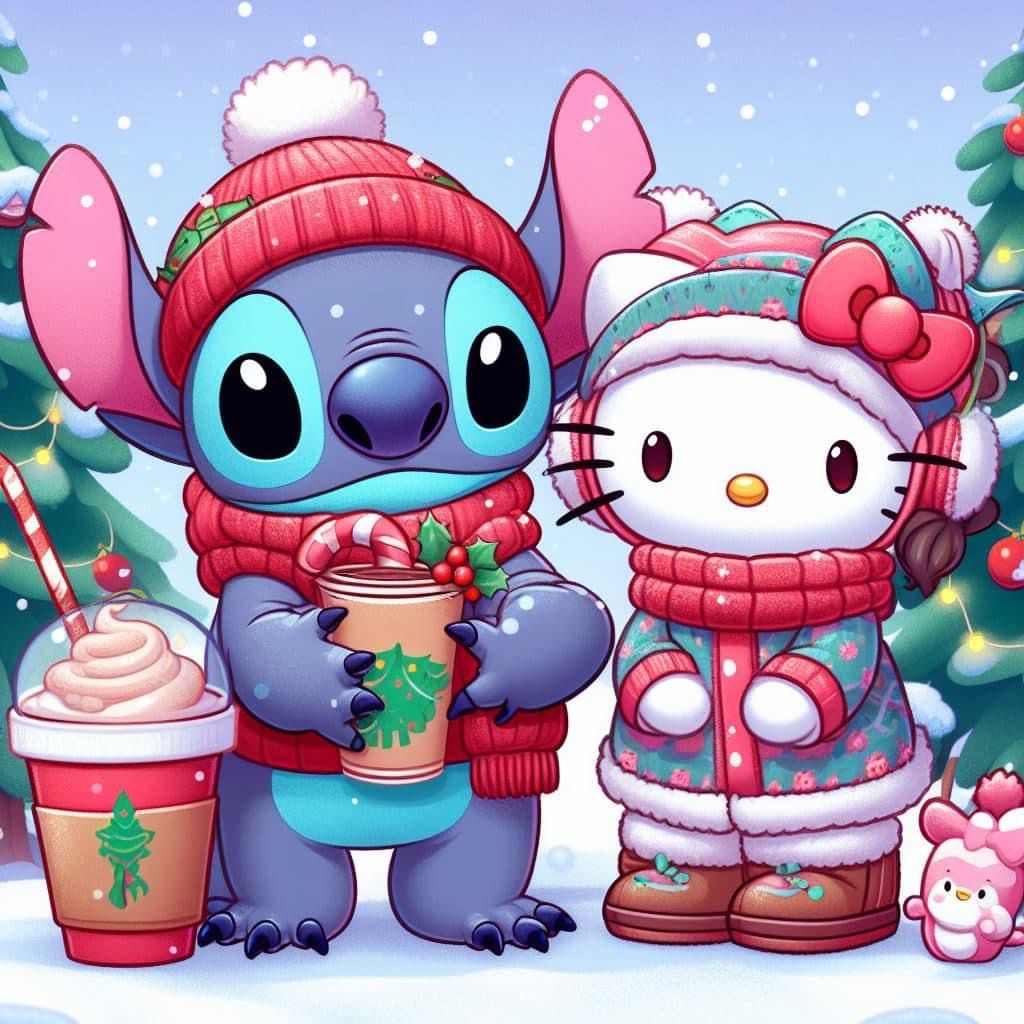 Stitch & Hello Kitty. Lilo and stitch