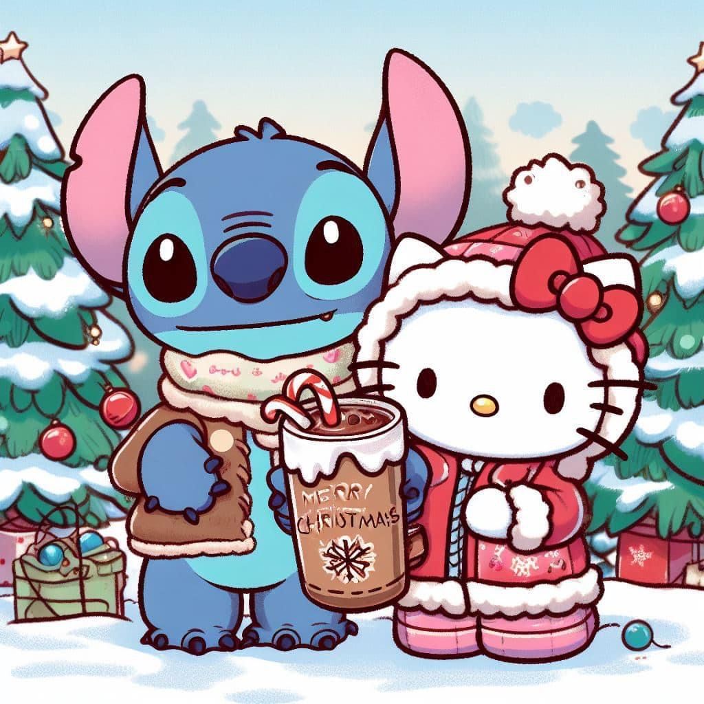 Stitch & Hello Kitty. Lilo and stitch