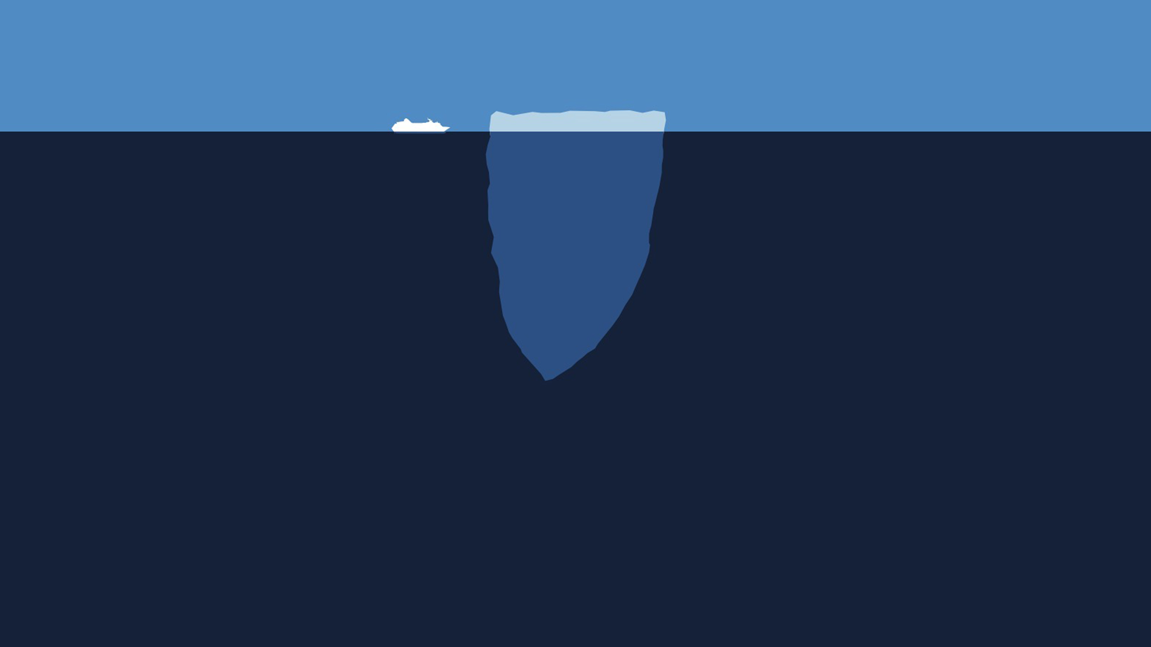 Minimal Sea Iceberg Blue Art Illust