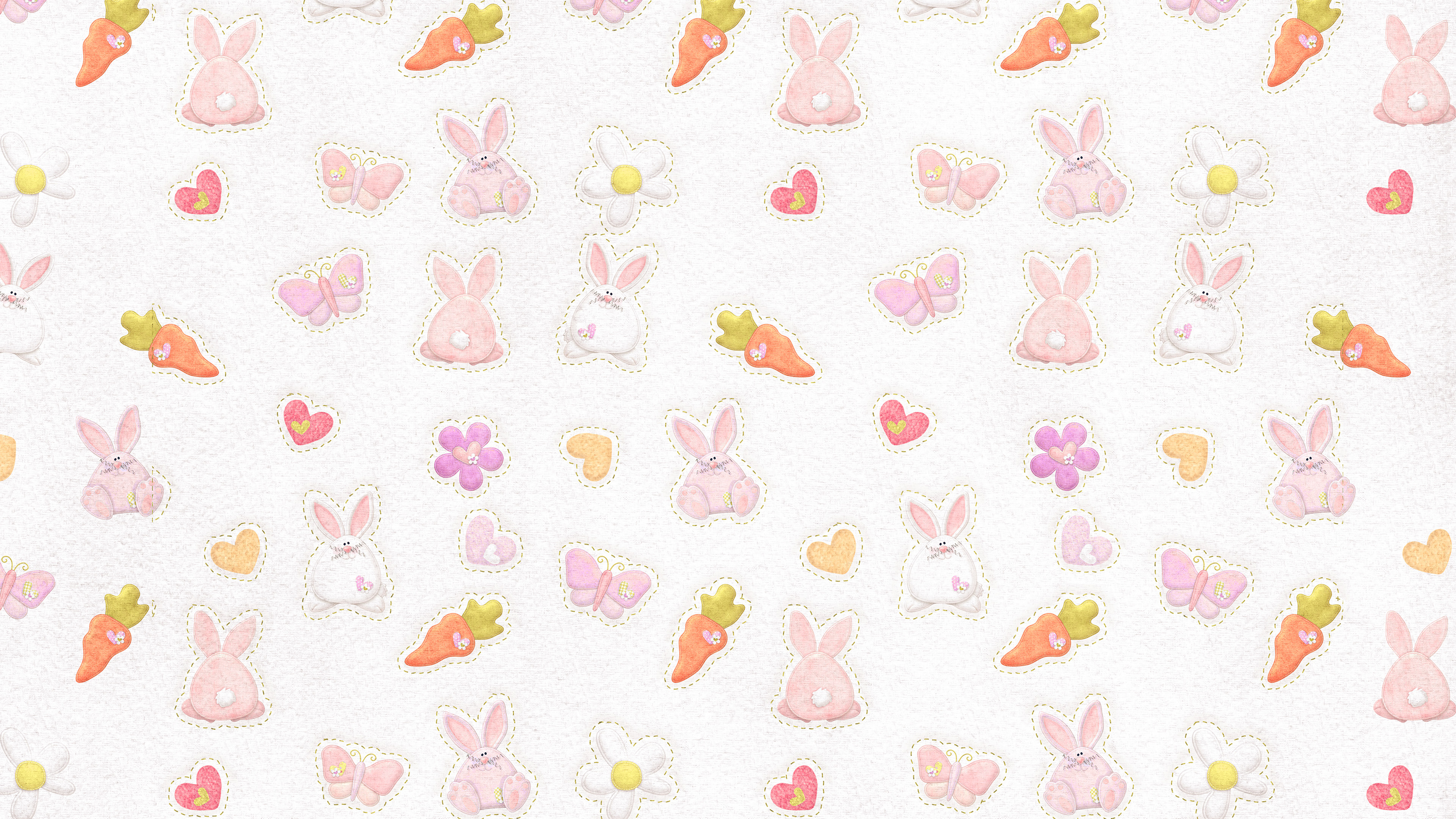 Cute Rabbit Chracter Pattern Red