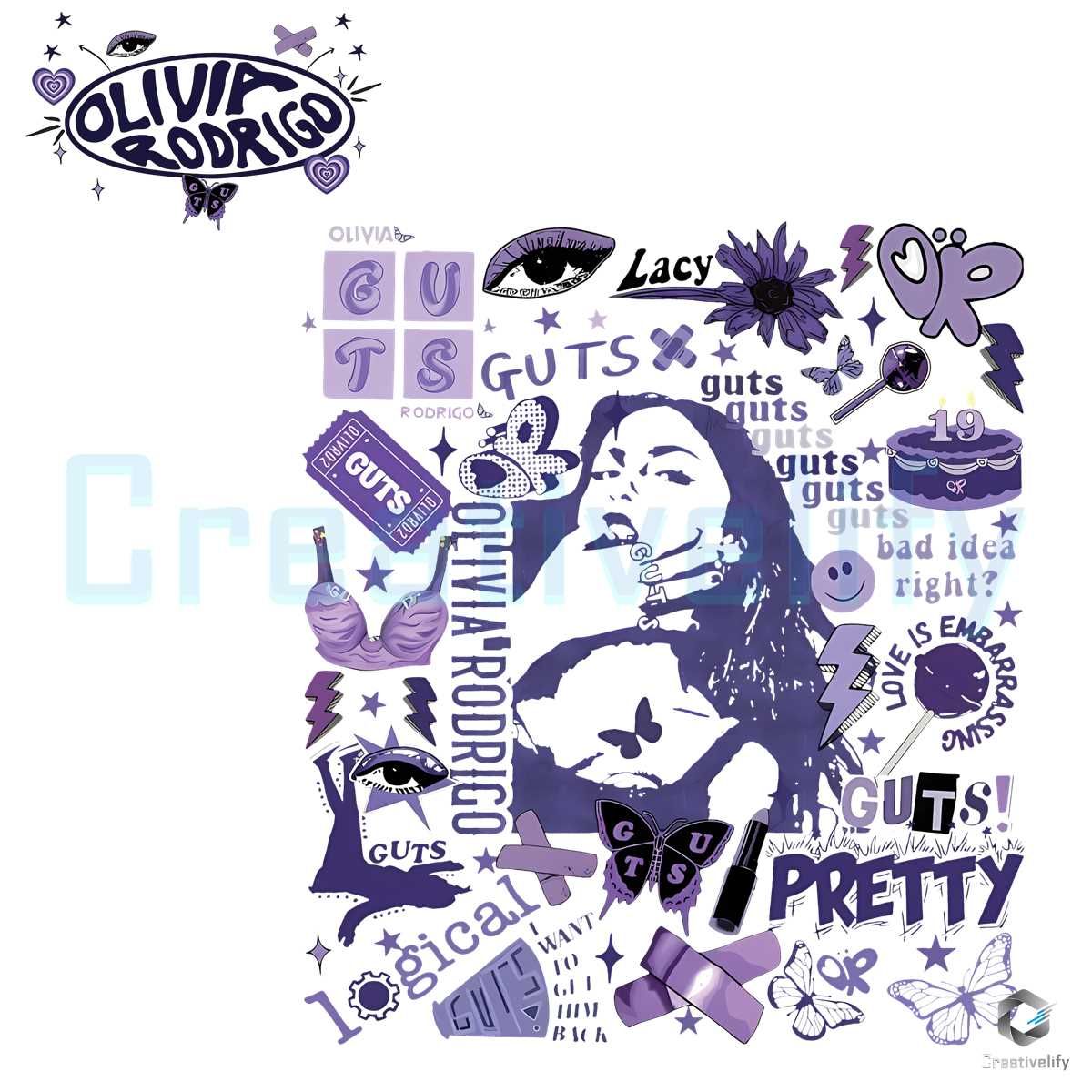Olivia Rodrigo 2024 PNG Vintage Guts