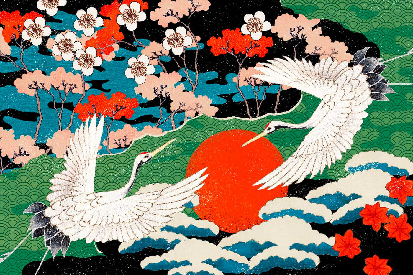 Vintage Japanese Art Wall Mural Wall Murals