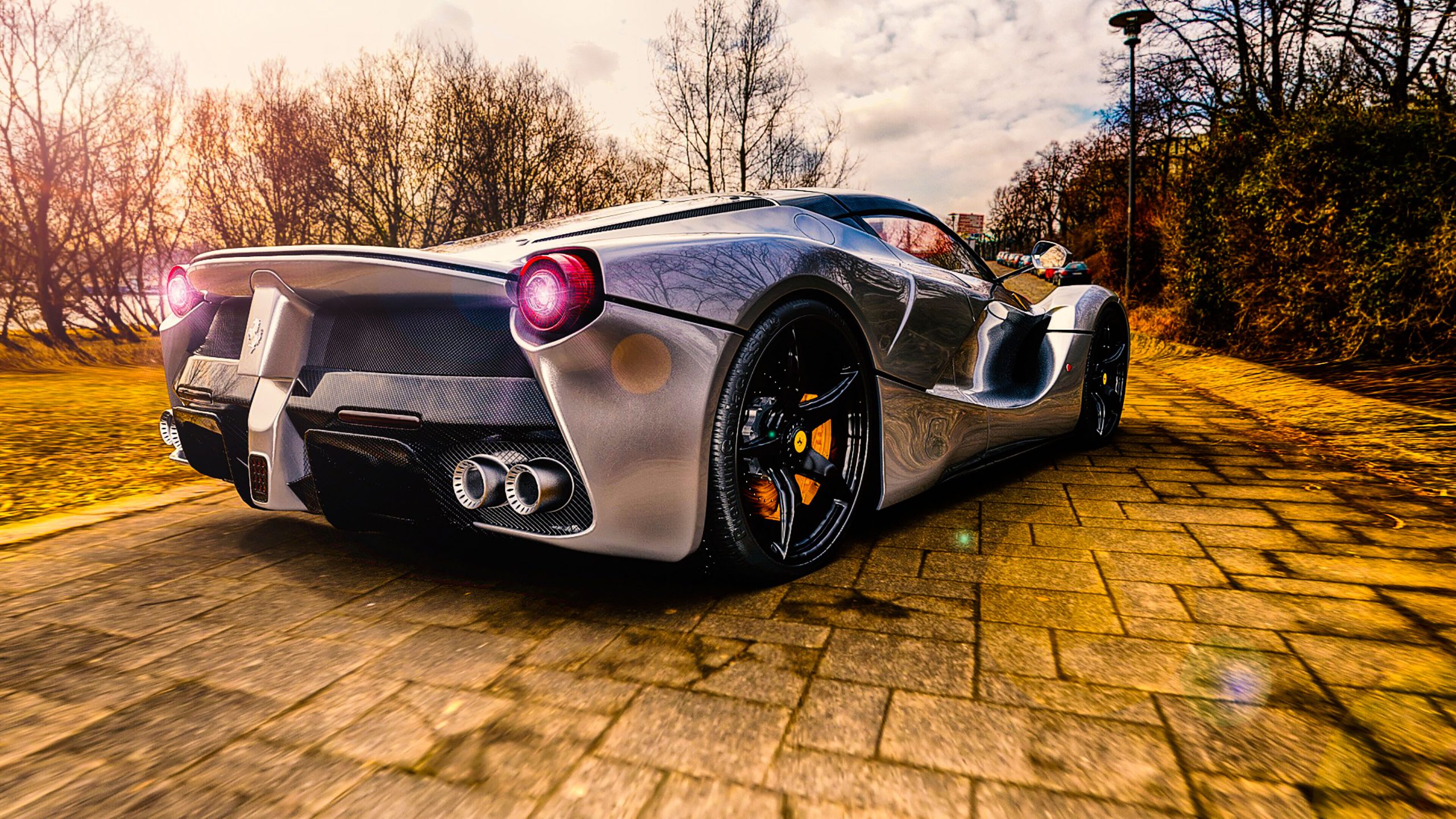 Car Ferrari Sport Car Silver Luxury Car