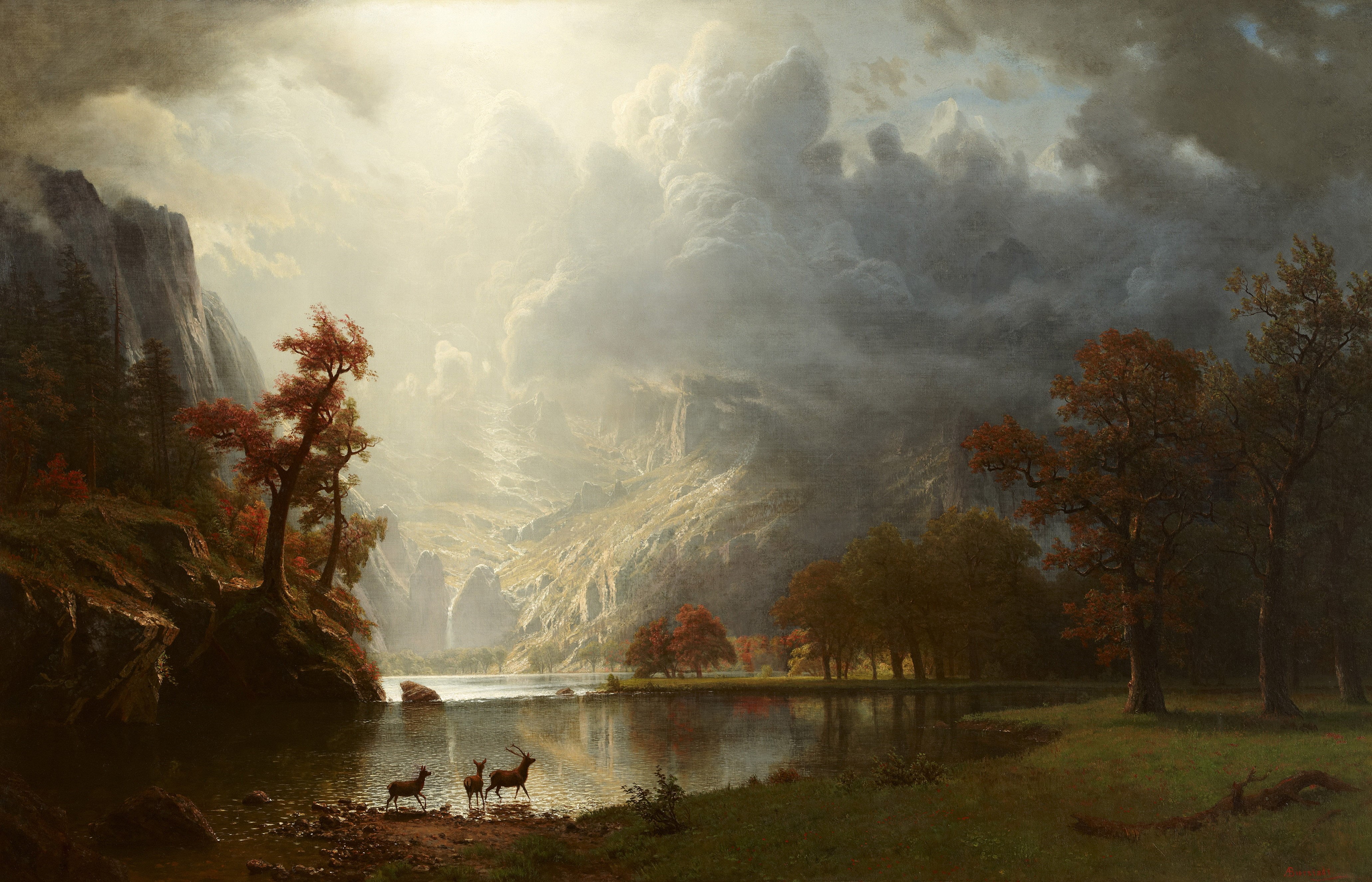 Albert Bierstadt, classic art HD Wallpaper