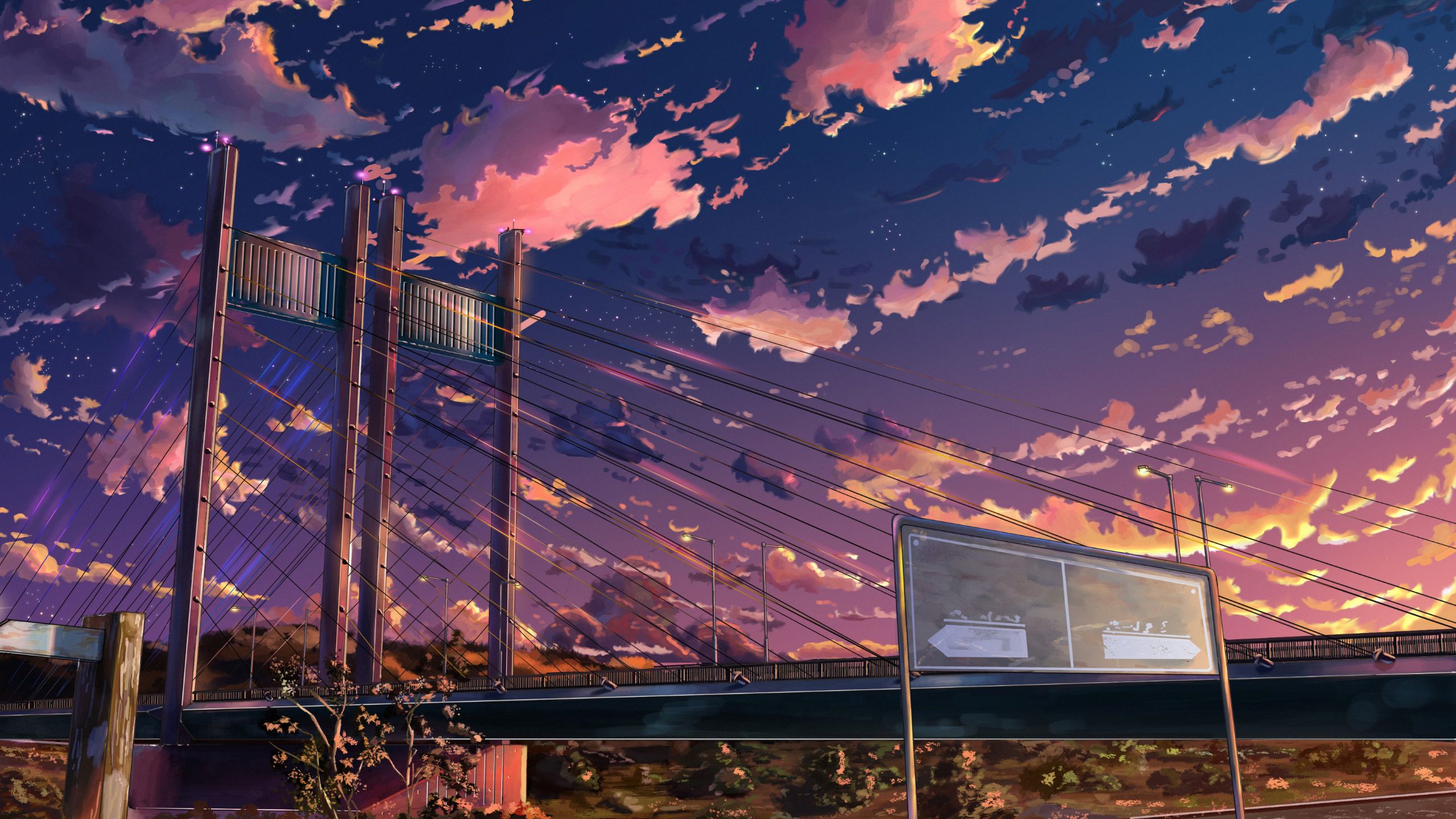 desktop wallpaper: Anime, Sky, Bridge