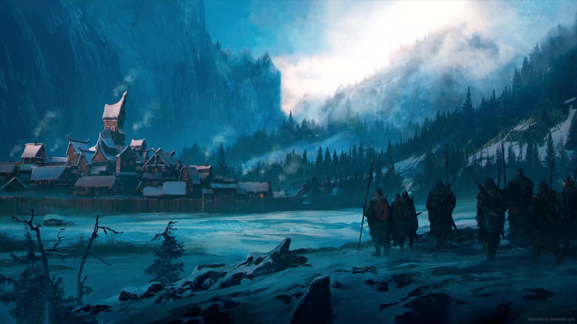 Northern Vikings Village Live Wallpaper