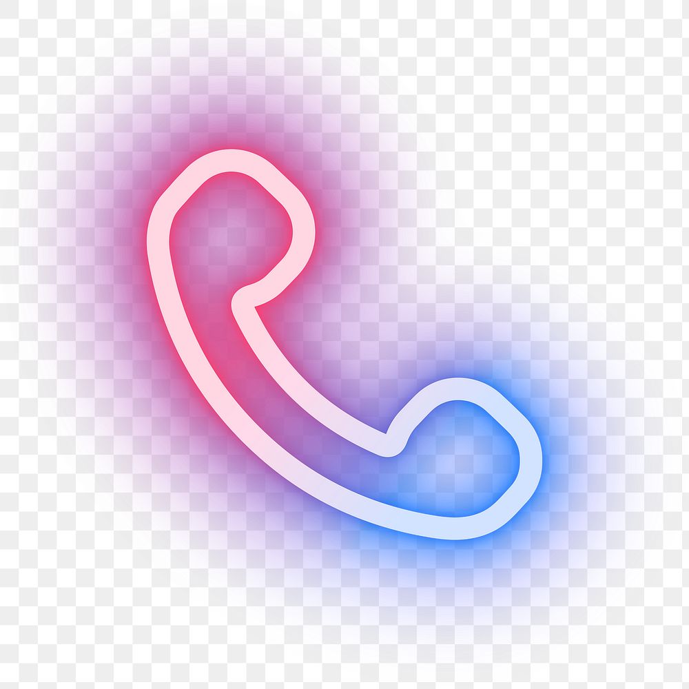Neon Phone Icon Image. Free Photo