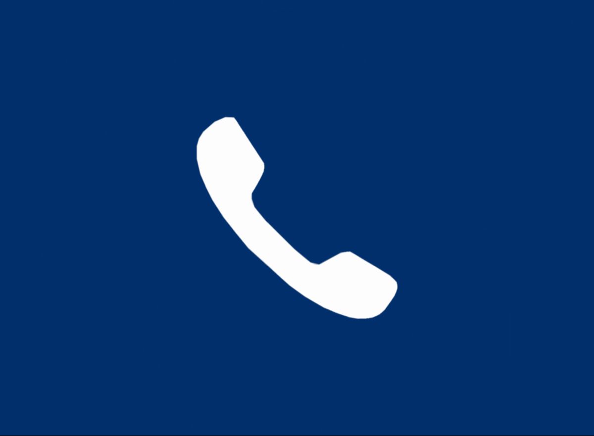 Dark Blue Phone Icon. iPhone App Design