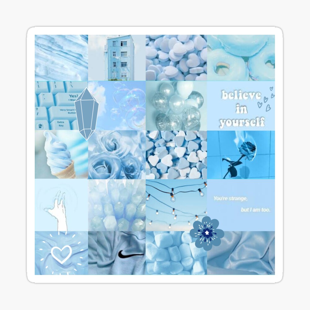 Light blue Aeshtetic collage Poster