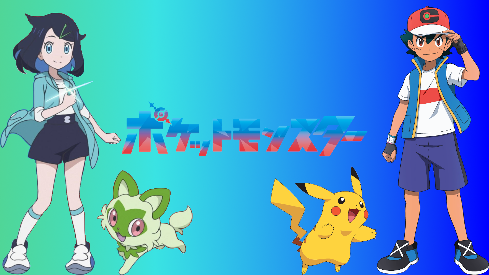 Pokemon Wallpaper with Liko and Ash