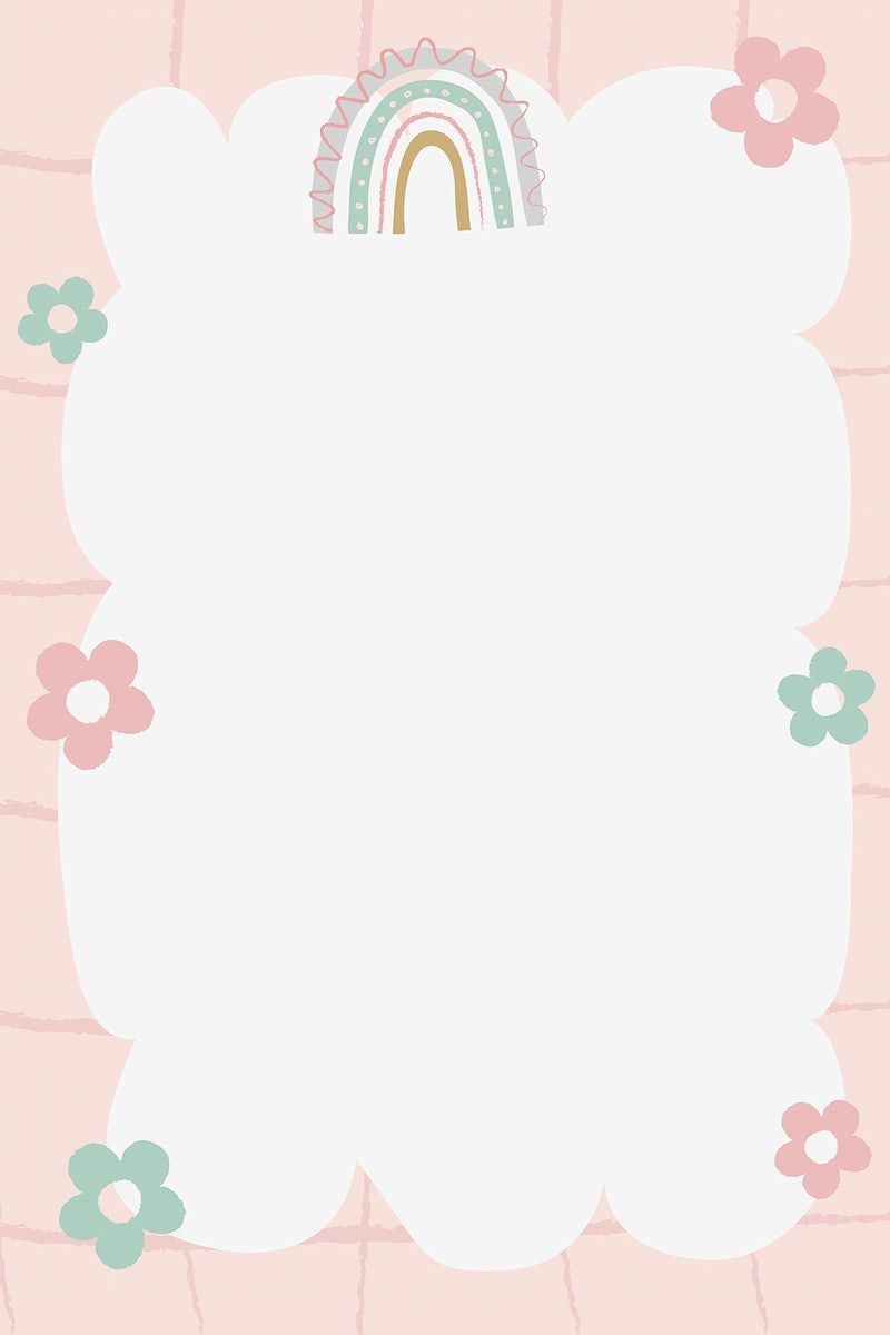 Rainbow frame, cute doodle border