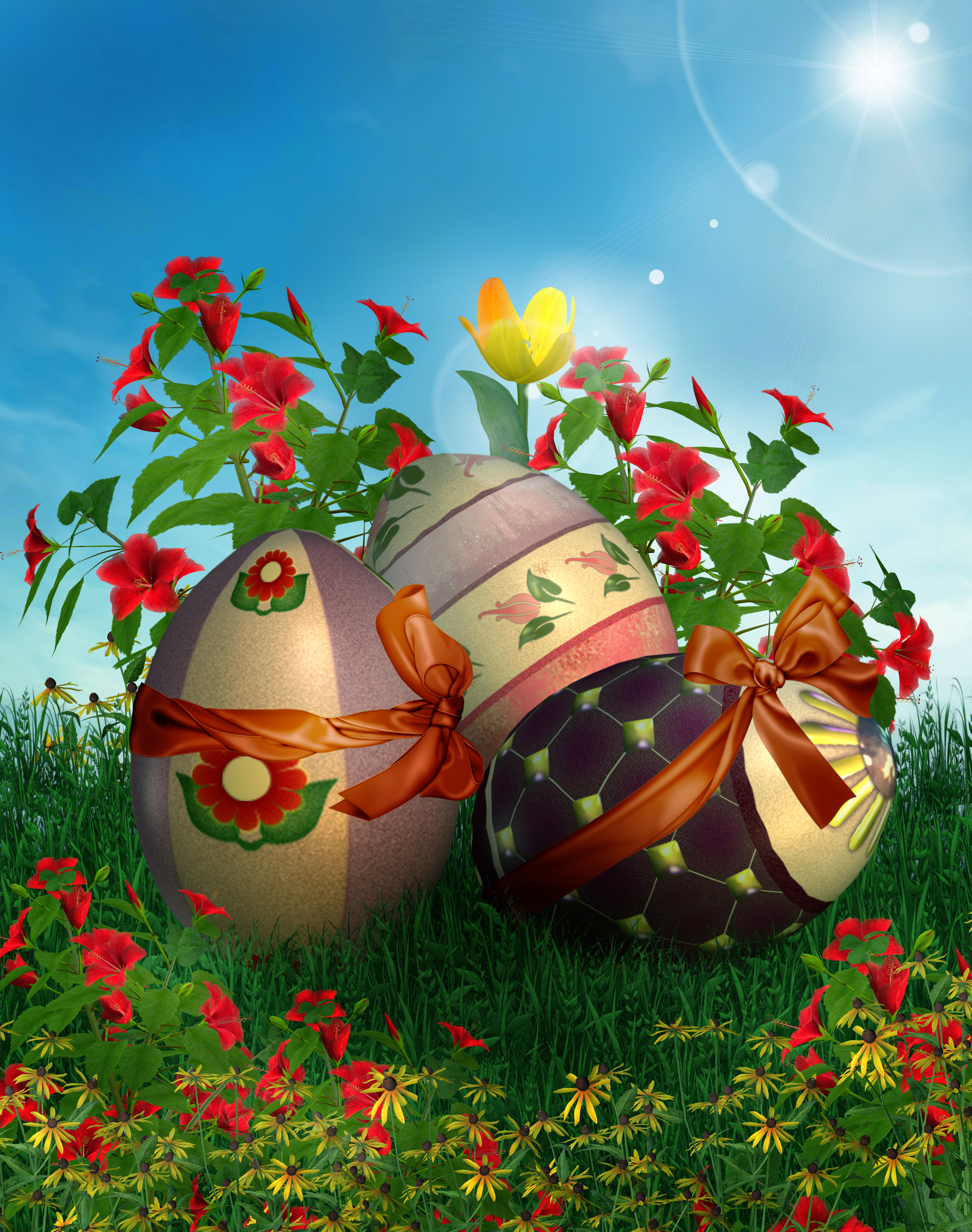 Photo Easter egg flower Alstroemeria