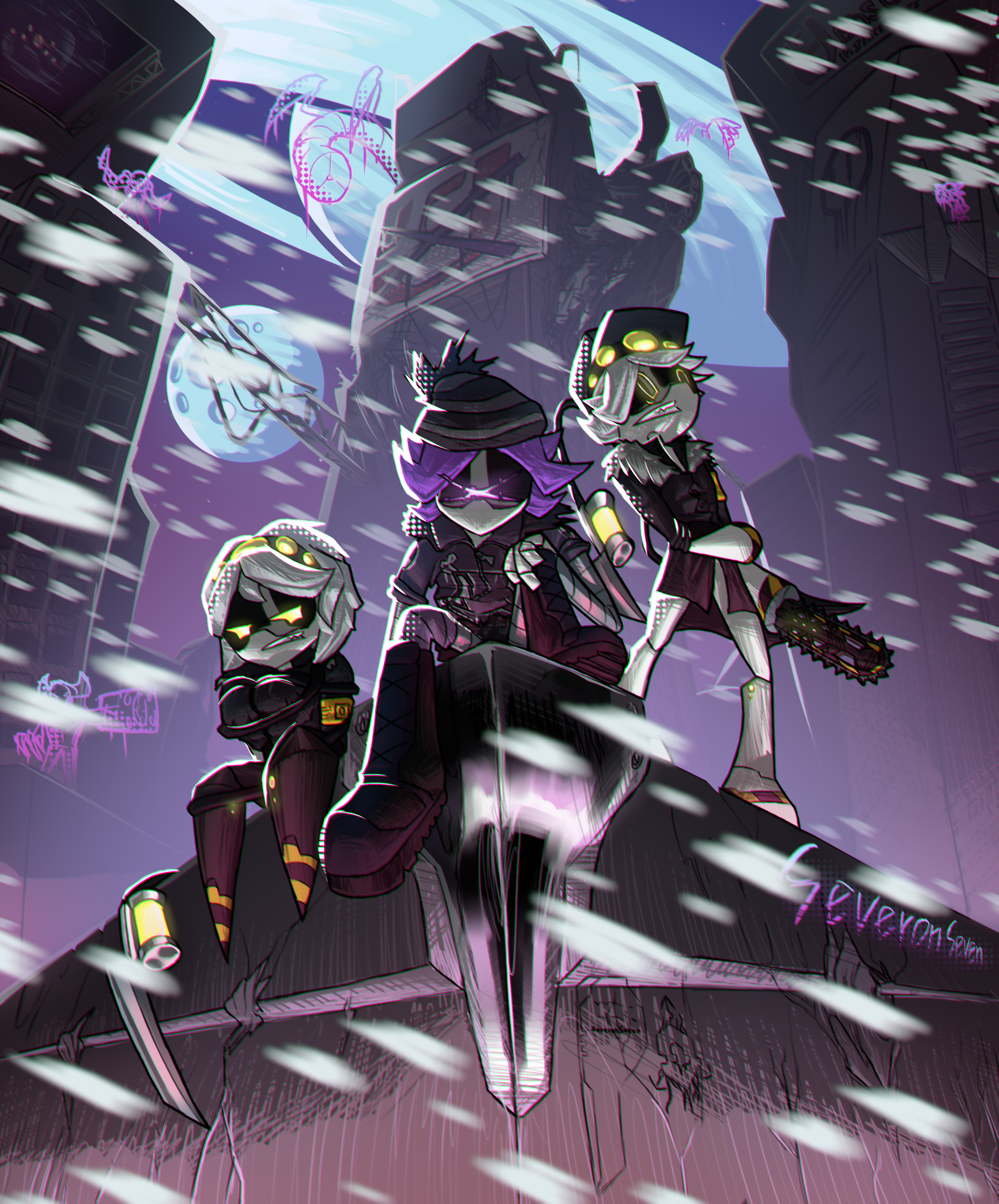 Uzi, N and V: rebells against