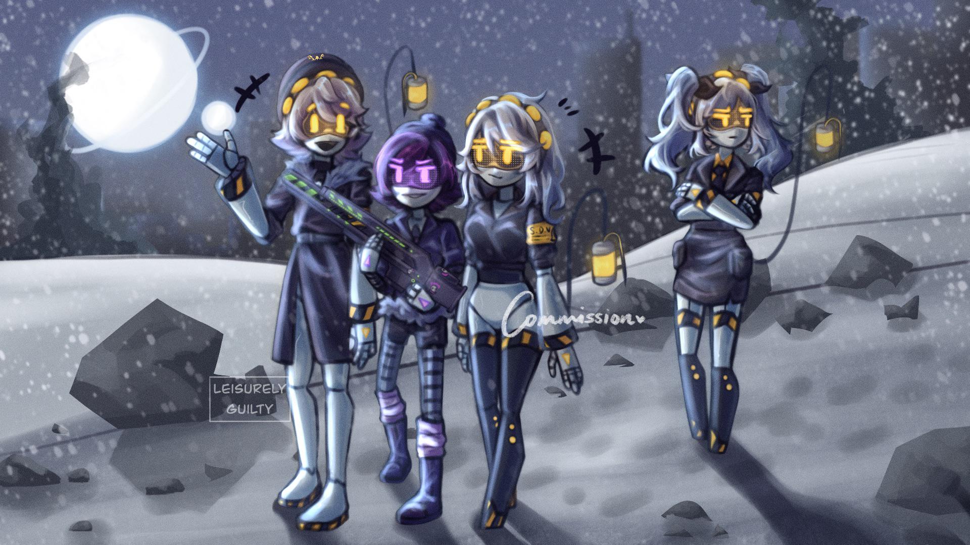 hell railgun!, N, J and V Fanart