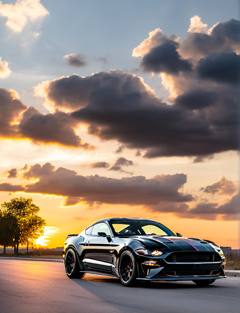 2024 black sport ford mustang