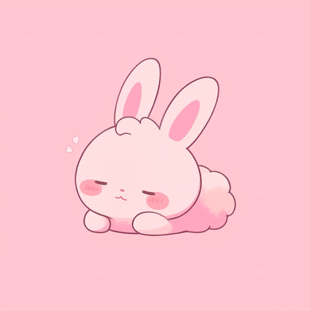 Cute Soft Mute Color Bunny Pink Cheeks