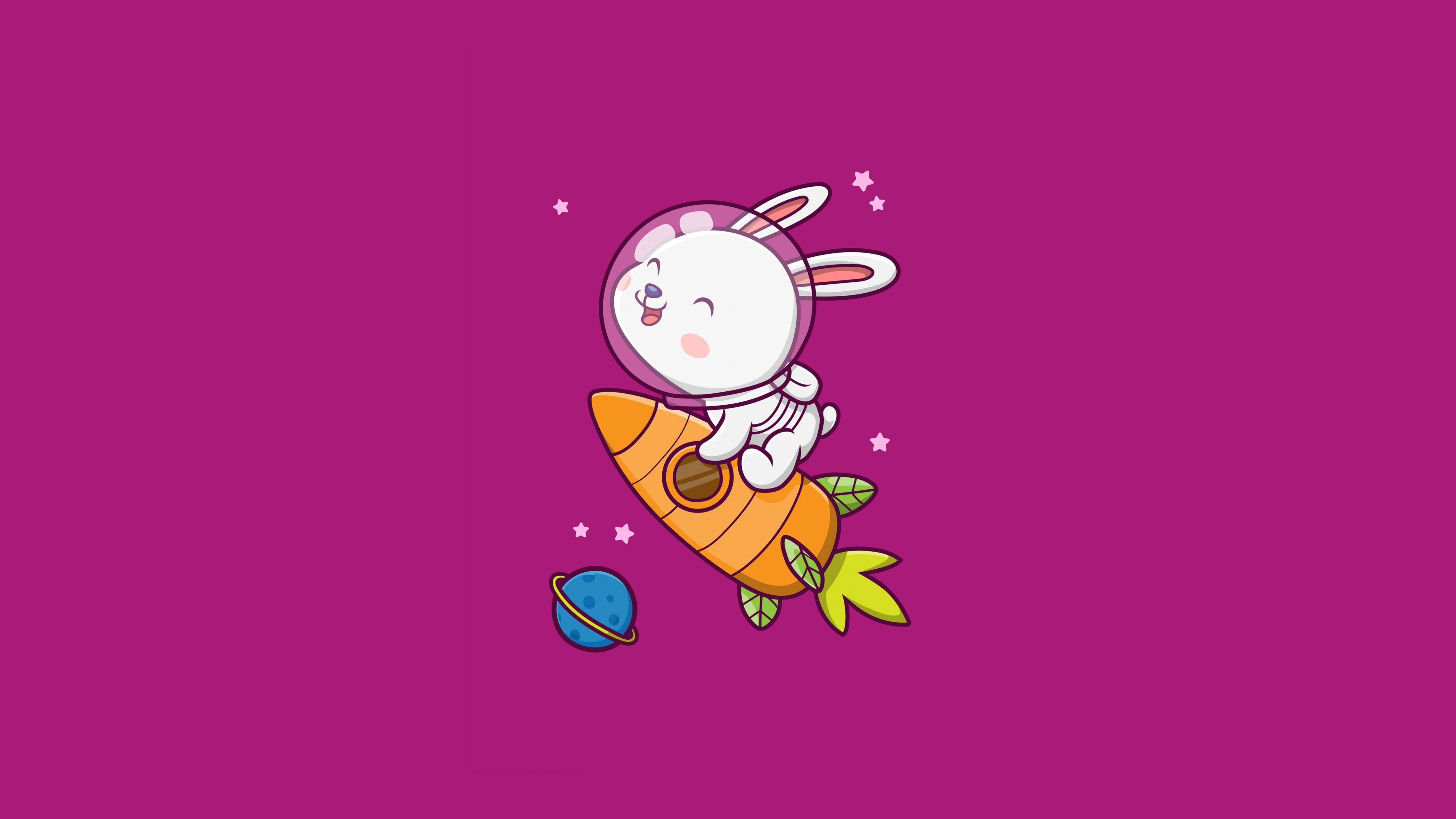 Cute rabbit Wallpaper 4K, Kawaii