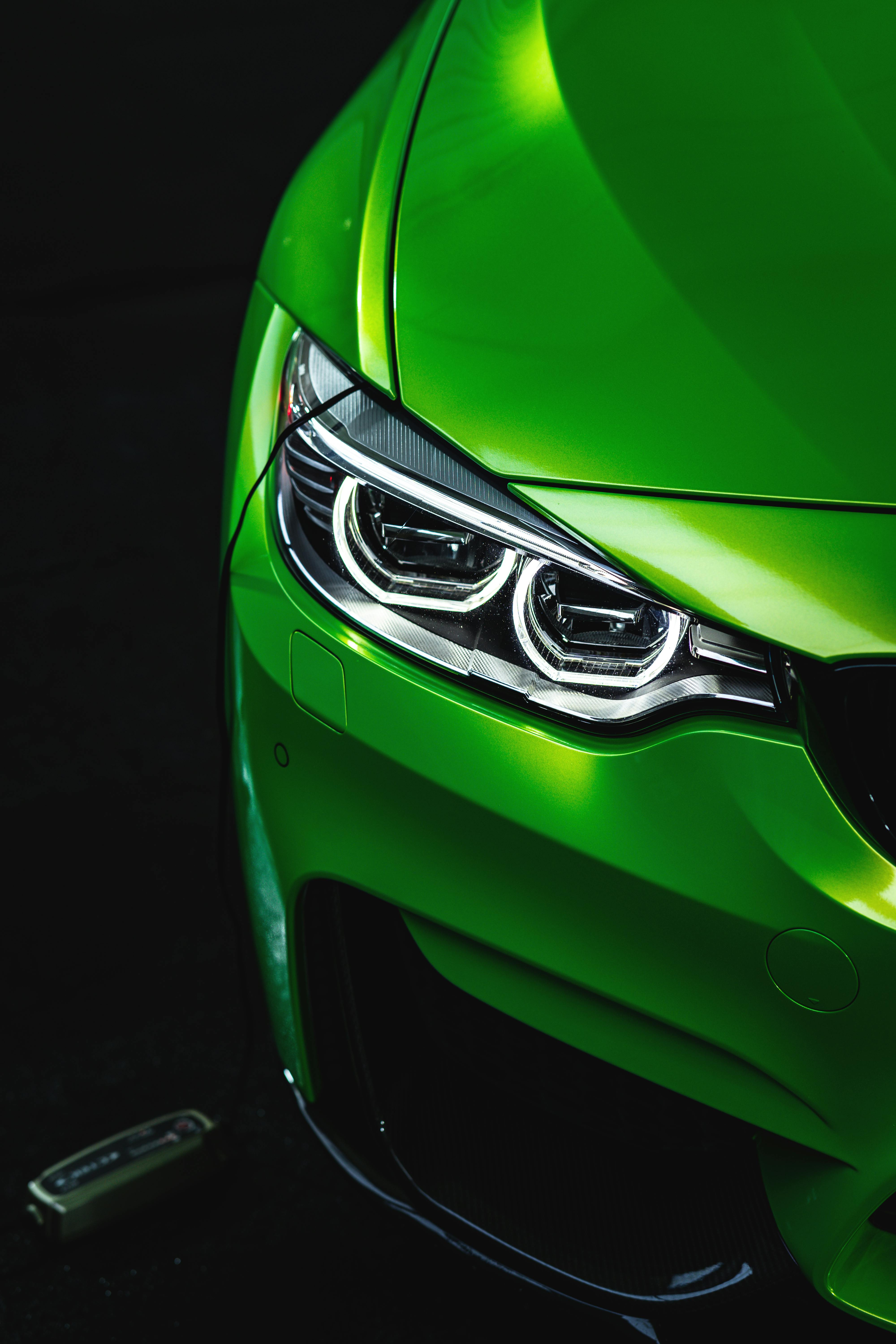 Green Car in Close Up Shot · Free Stock