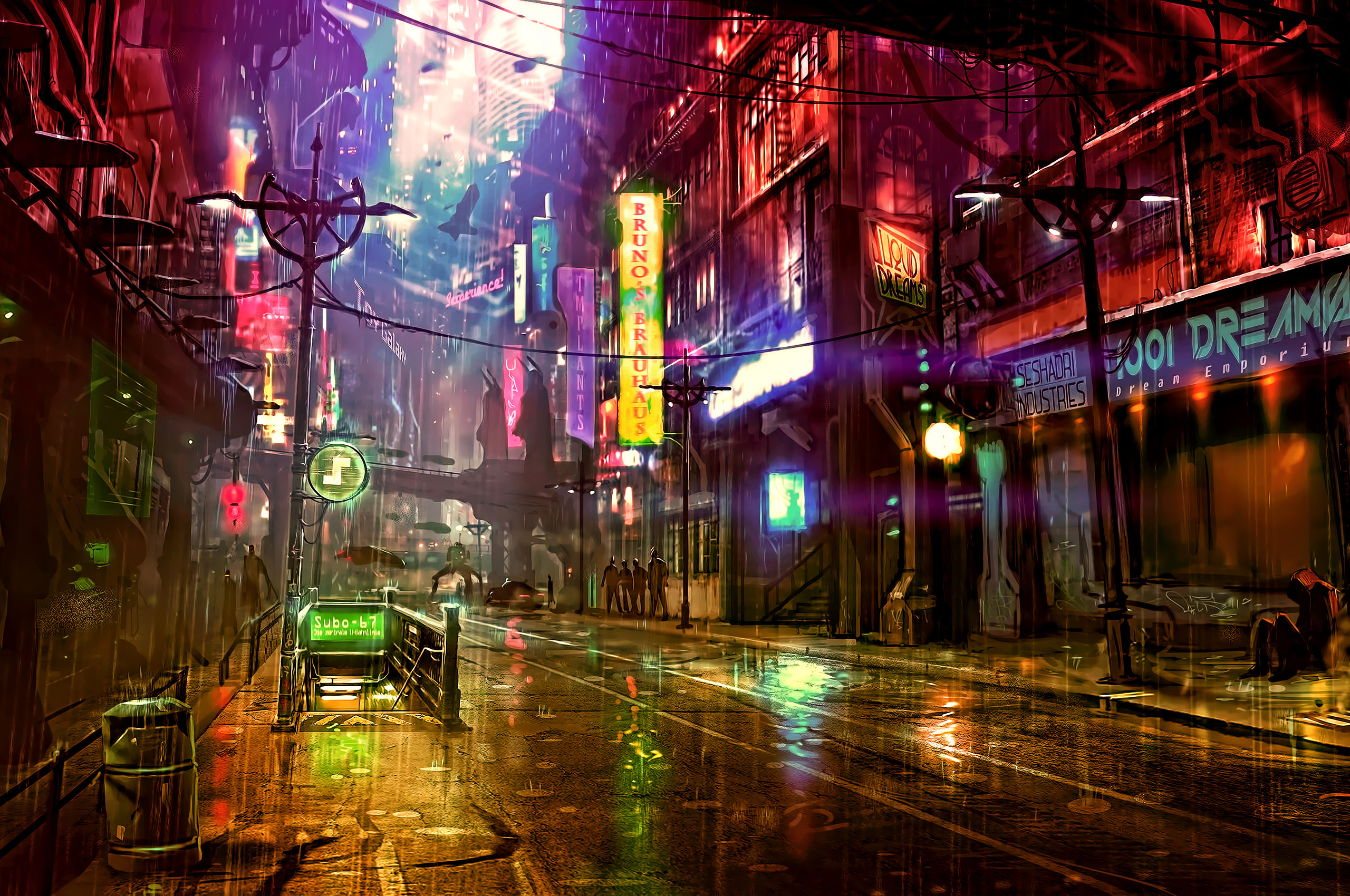 Cyberpunk City Future Digital Art 4k HD