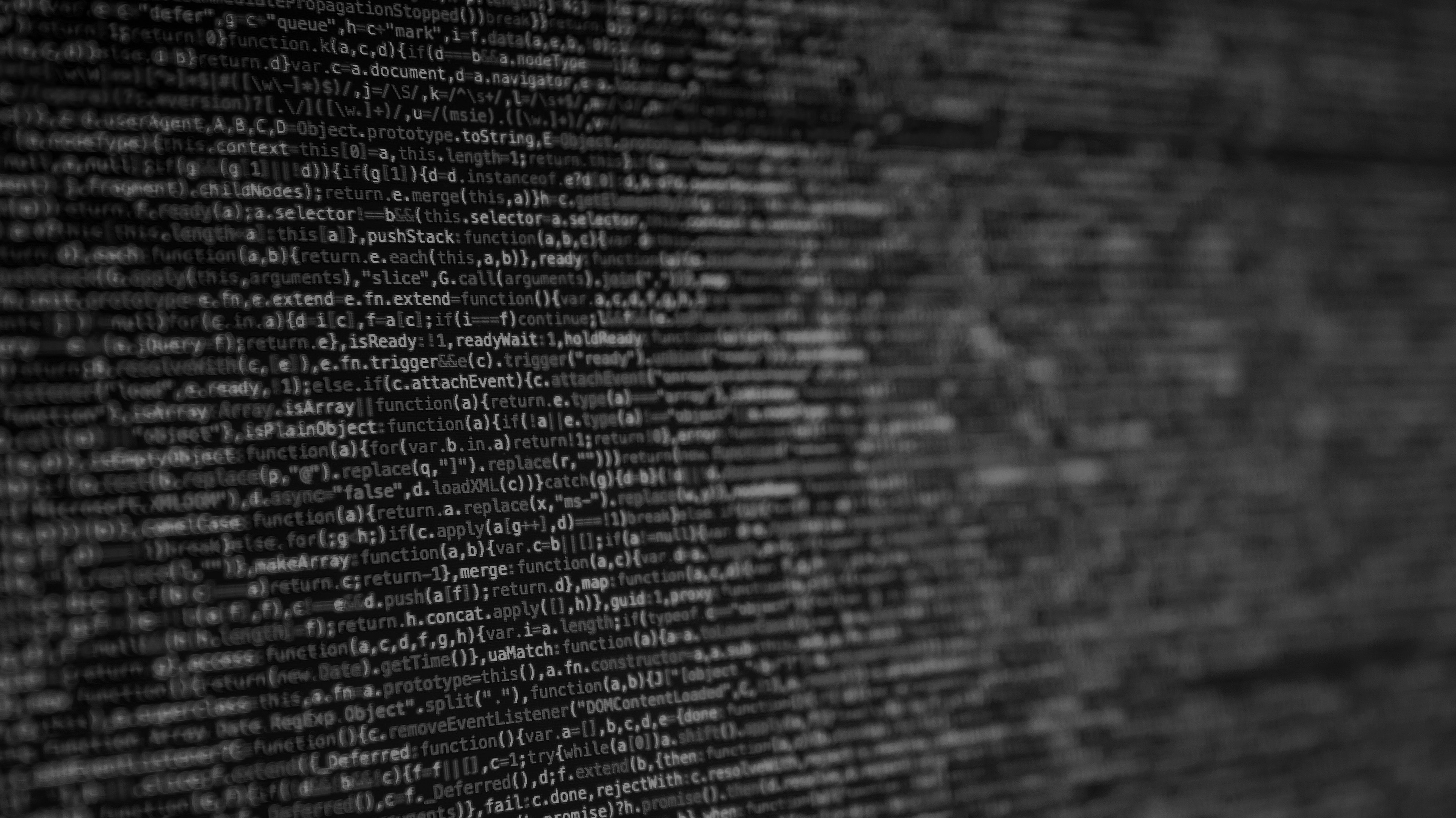 Coding Screen Digital Art Dark Bw