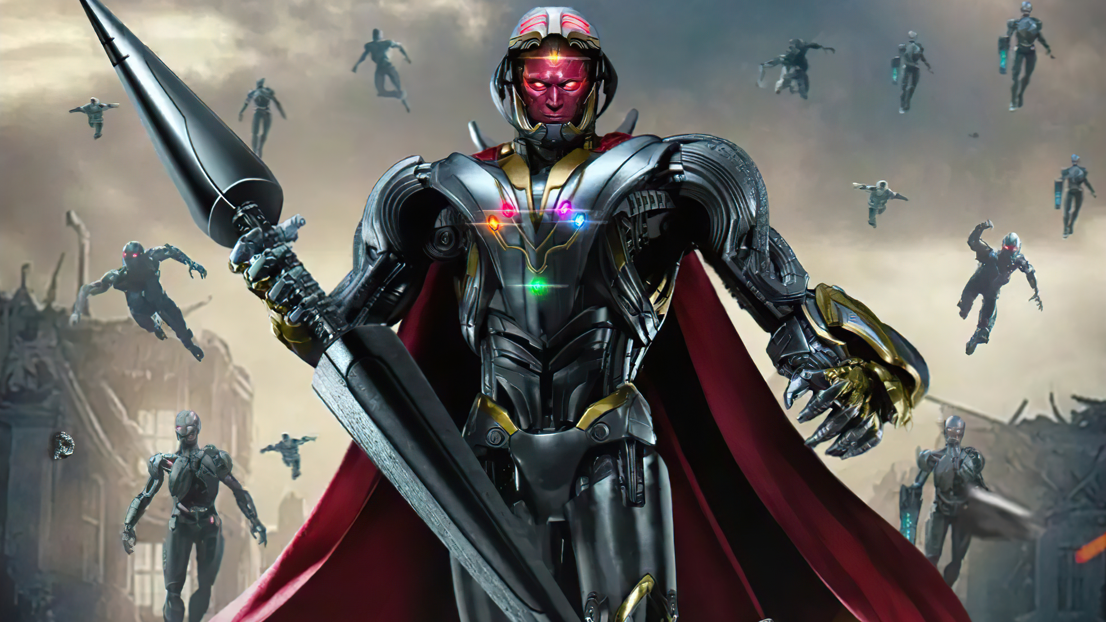 Vision Ultron What If 4k Wallpaper, HD