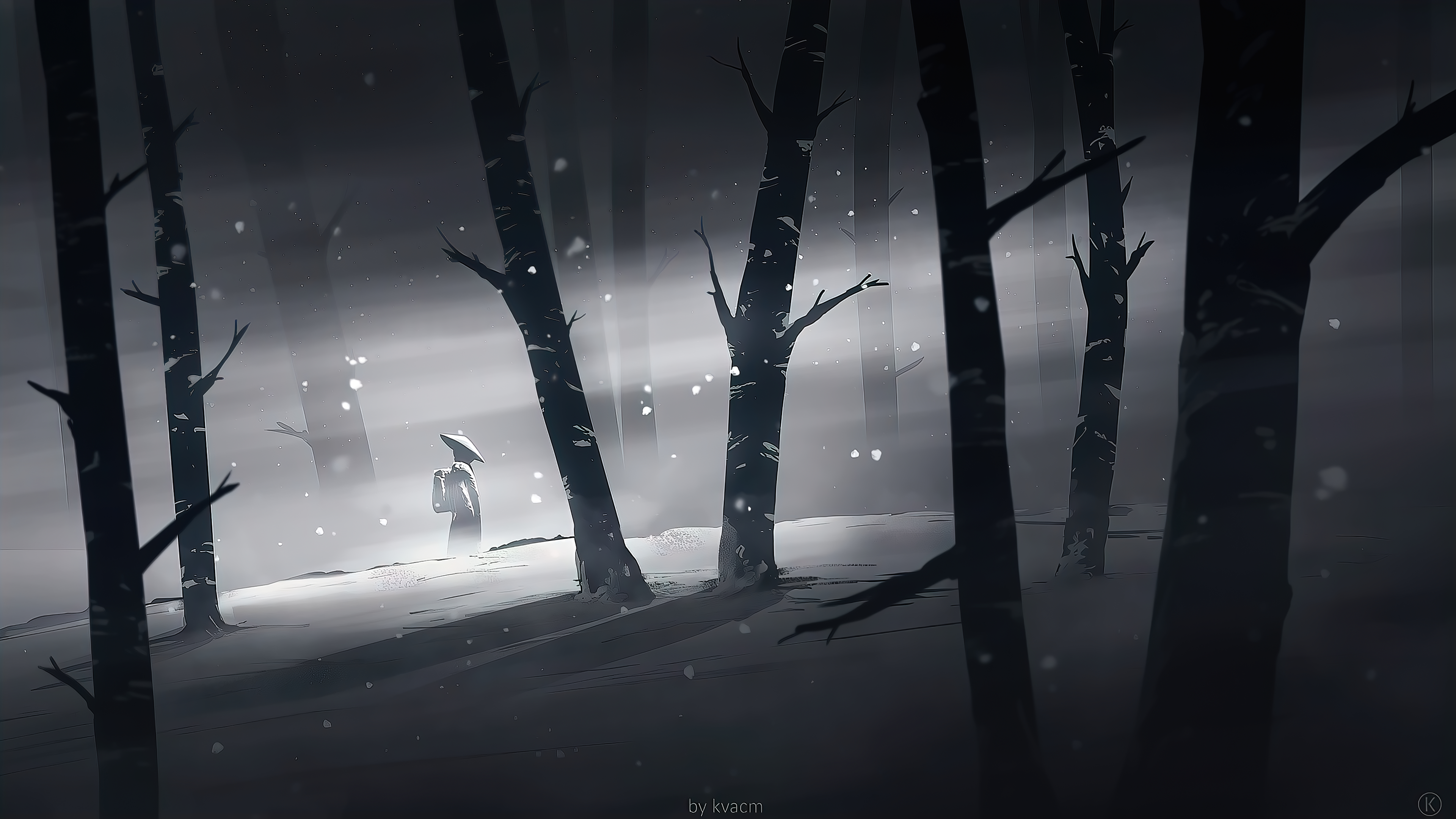 Snowy Night 4k Wallpaper, HD Artist