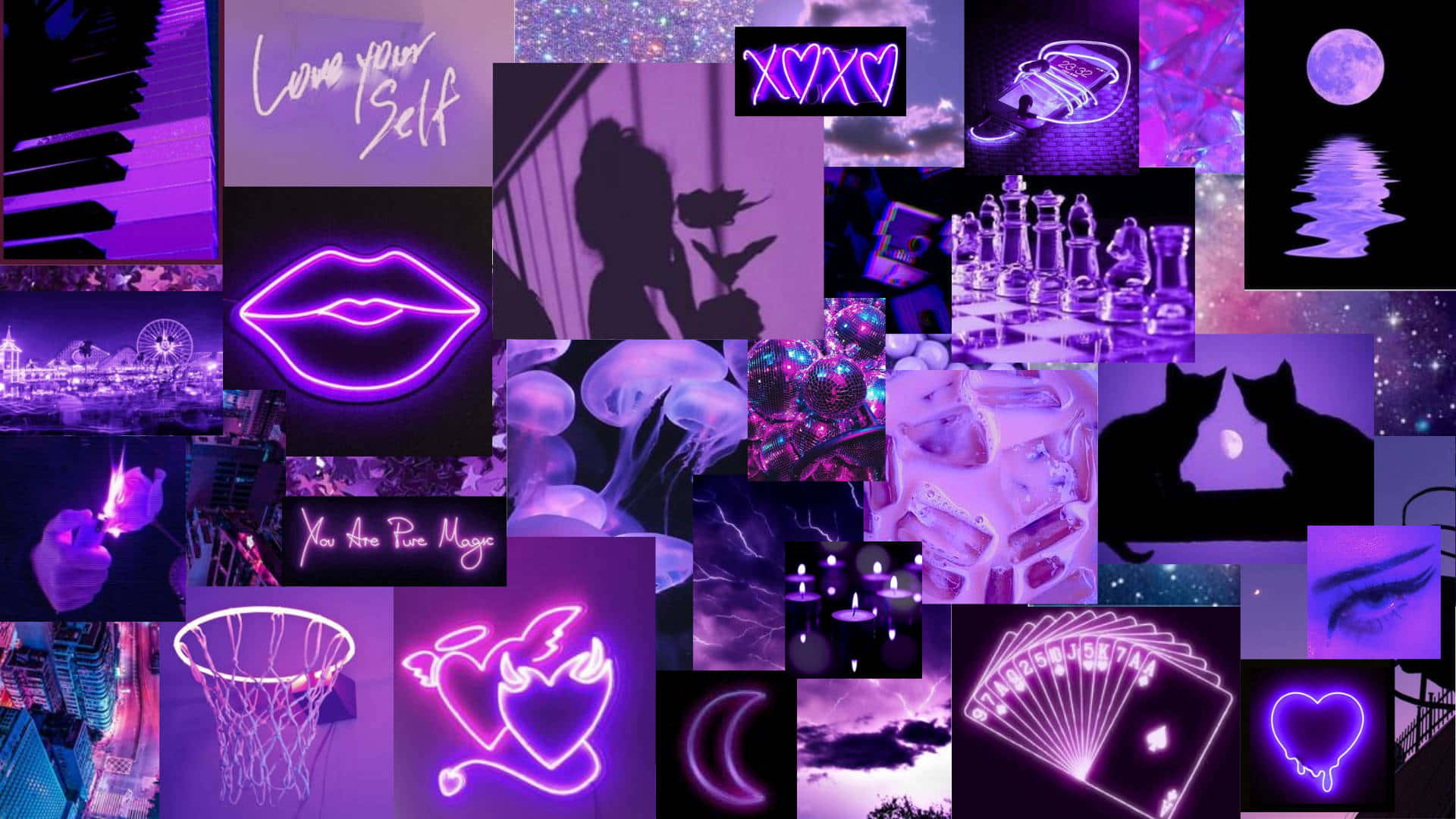 Purple Aesthetic Collage Background