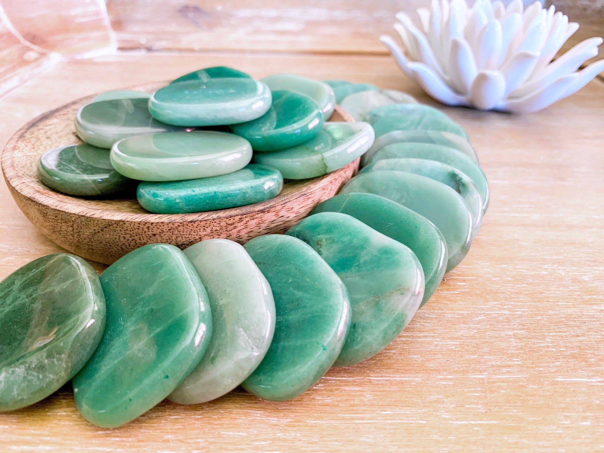 Green Aventurine Flat Palm Stone
