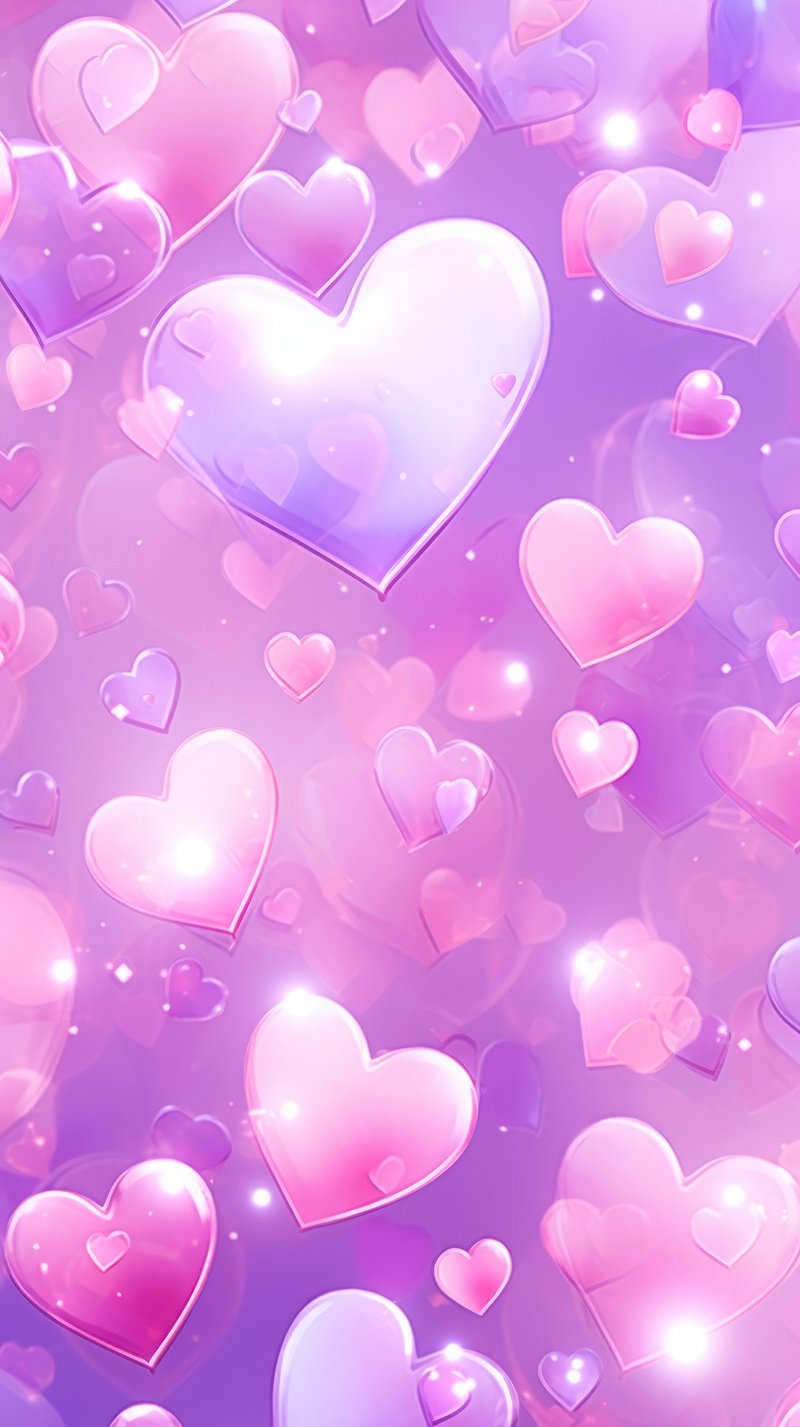 Purple Hearts Wallpaper Image. Free