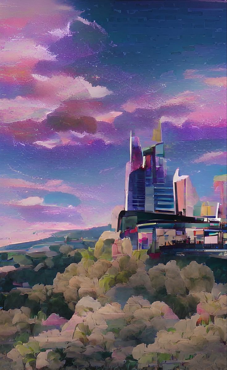 Aesthetic Anime Style Modern City Art