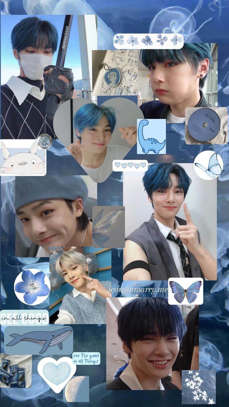 Yang Jeongin Wallpaper. Light blue