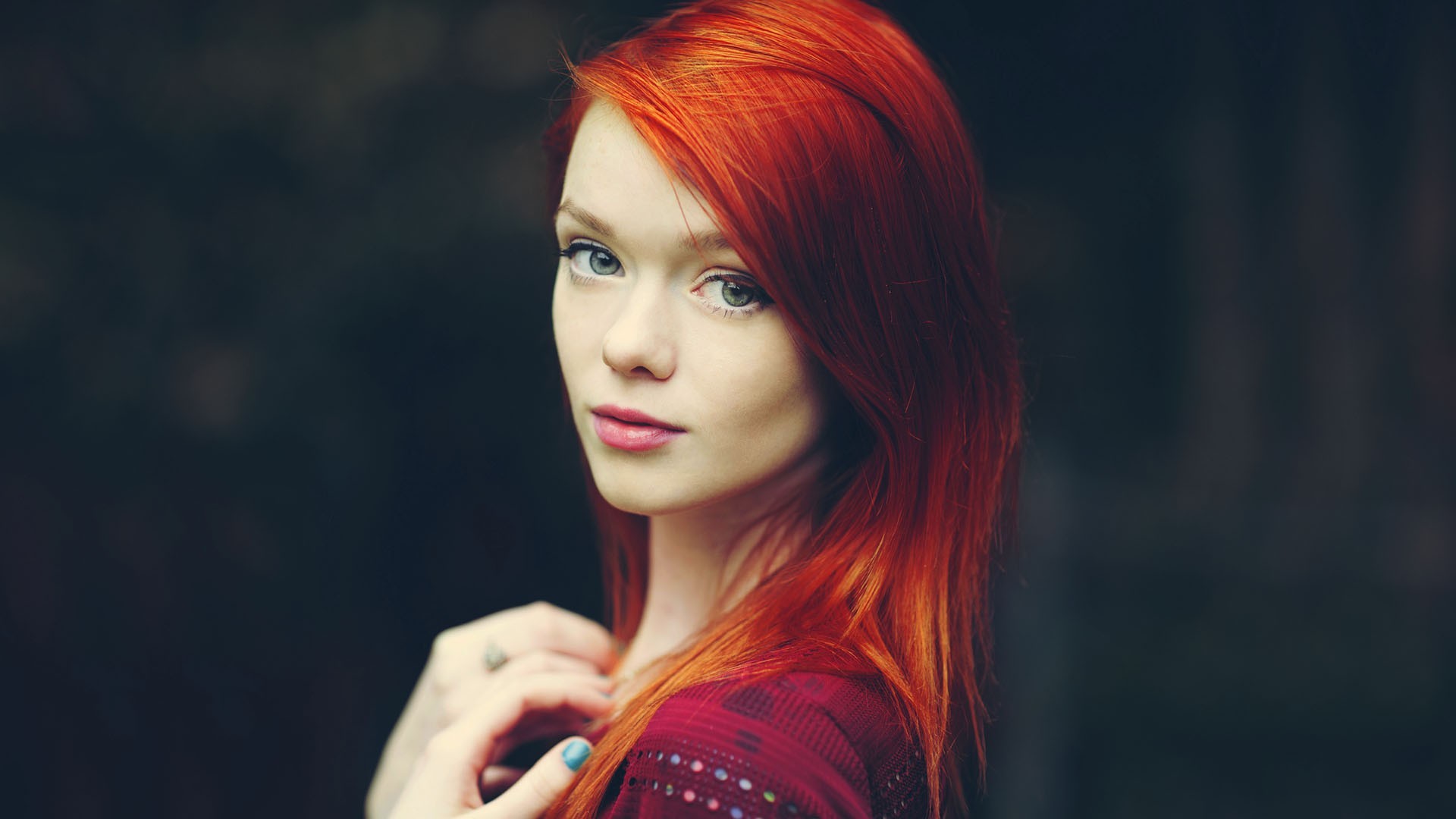 HD desktop wallpaper: Redhead, Model
