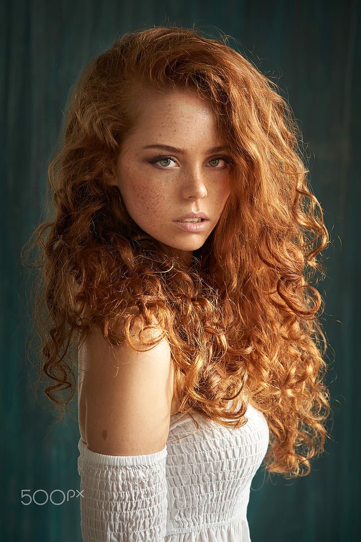 Julia Yaroshenko, redhead, curly hair