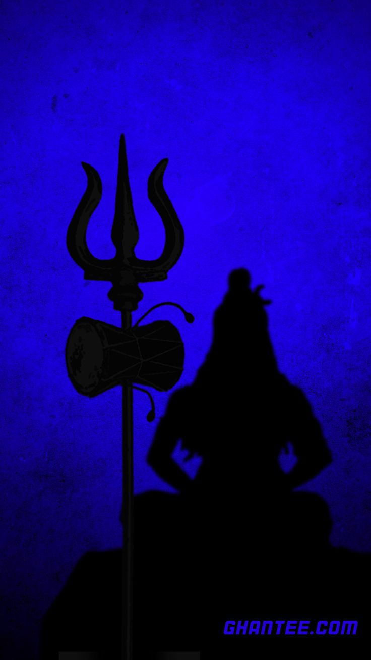 blue trishul lord shiva HD phone