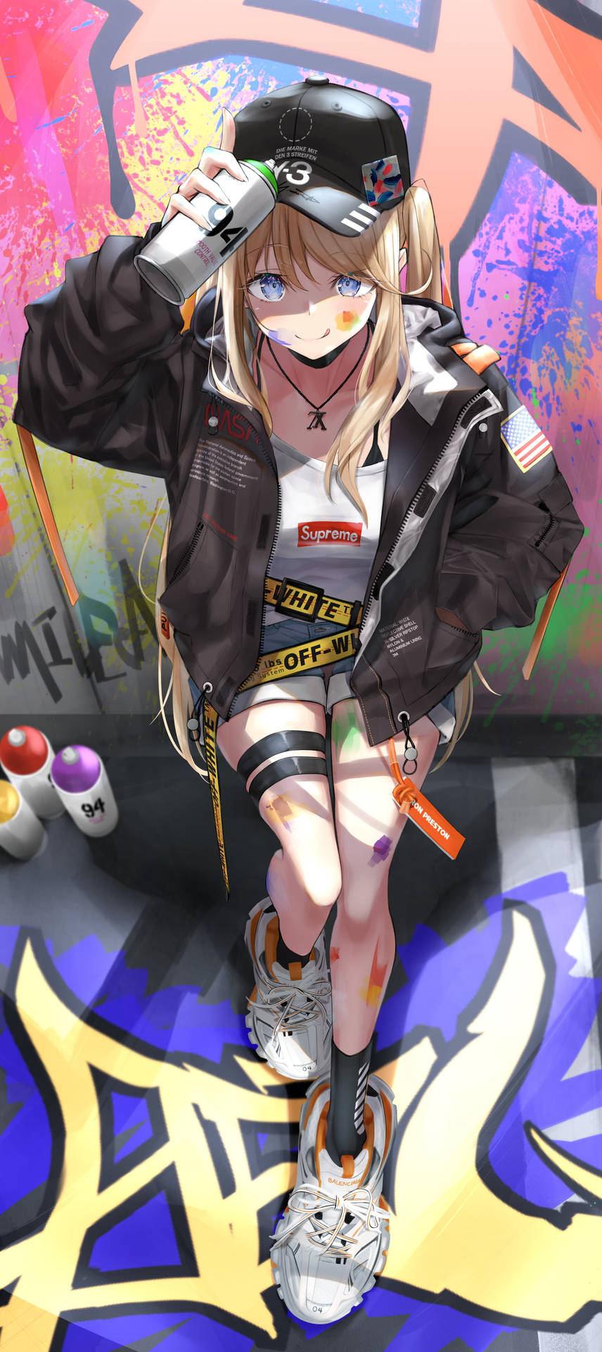Download Anime Girl Wall Graffiti