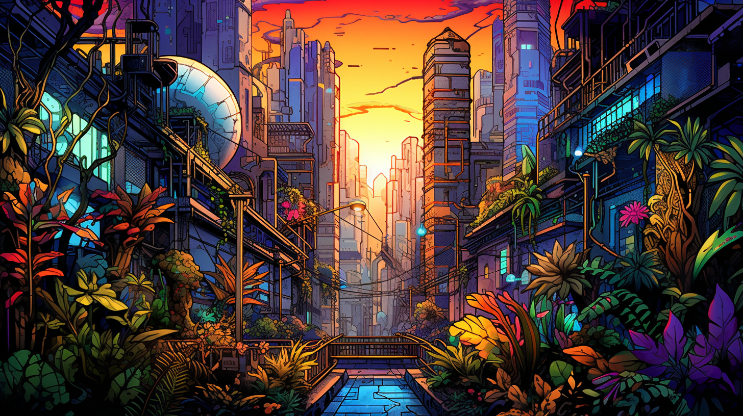 Cityscape Graffiti Art Urban Jungle