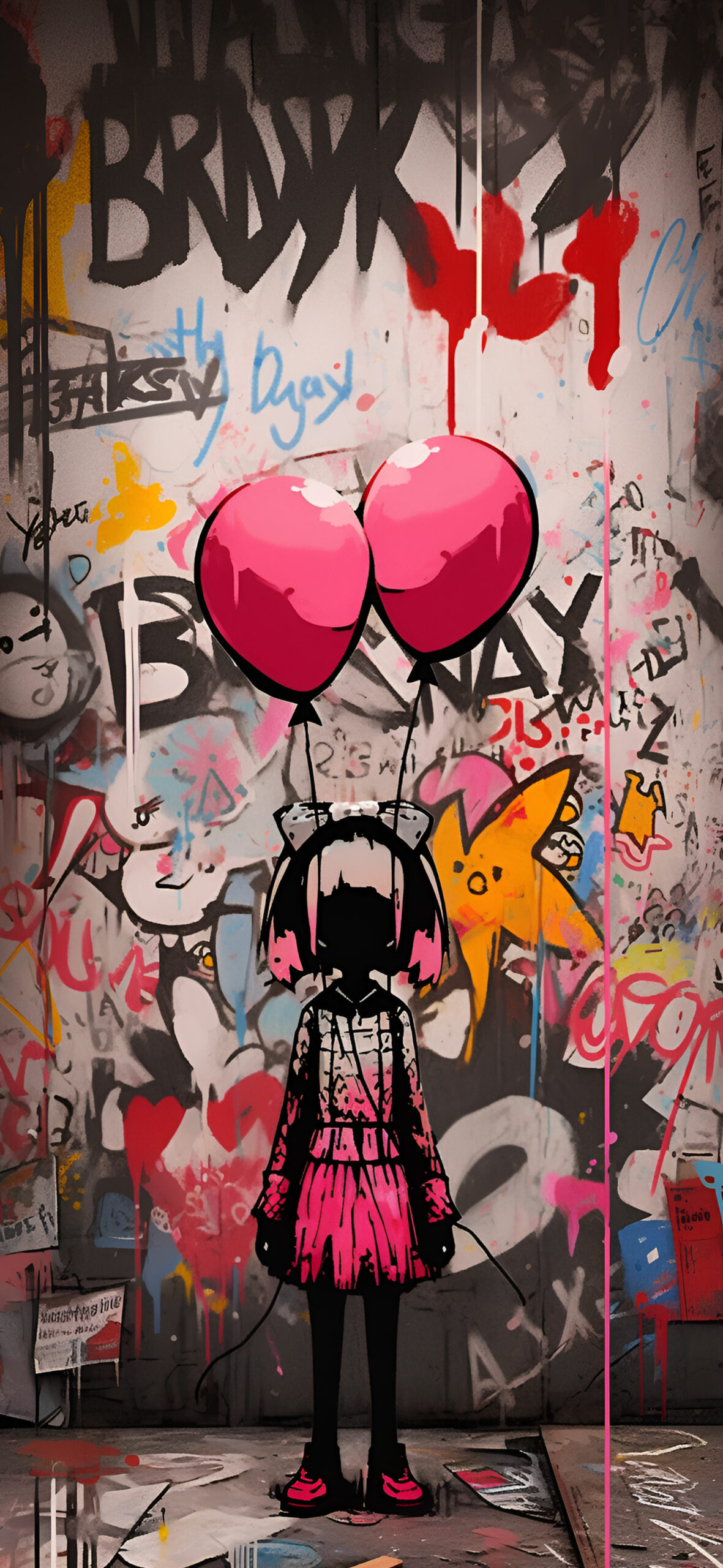 Banksy Inspired Artistic Wallpaper
