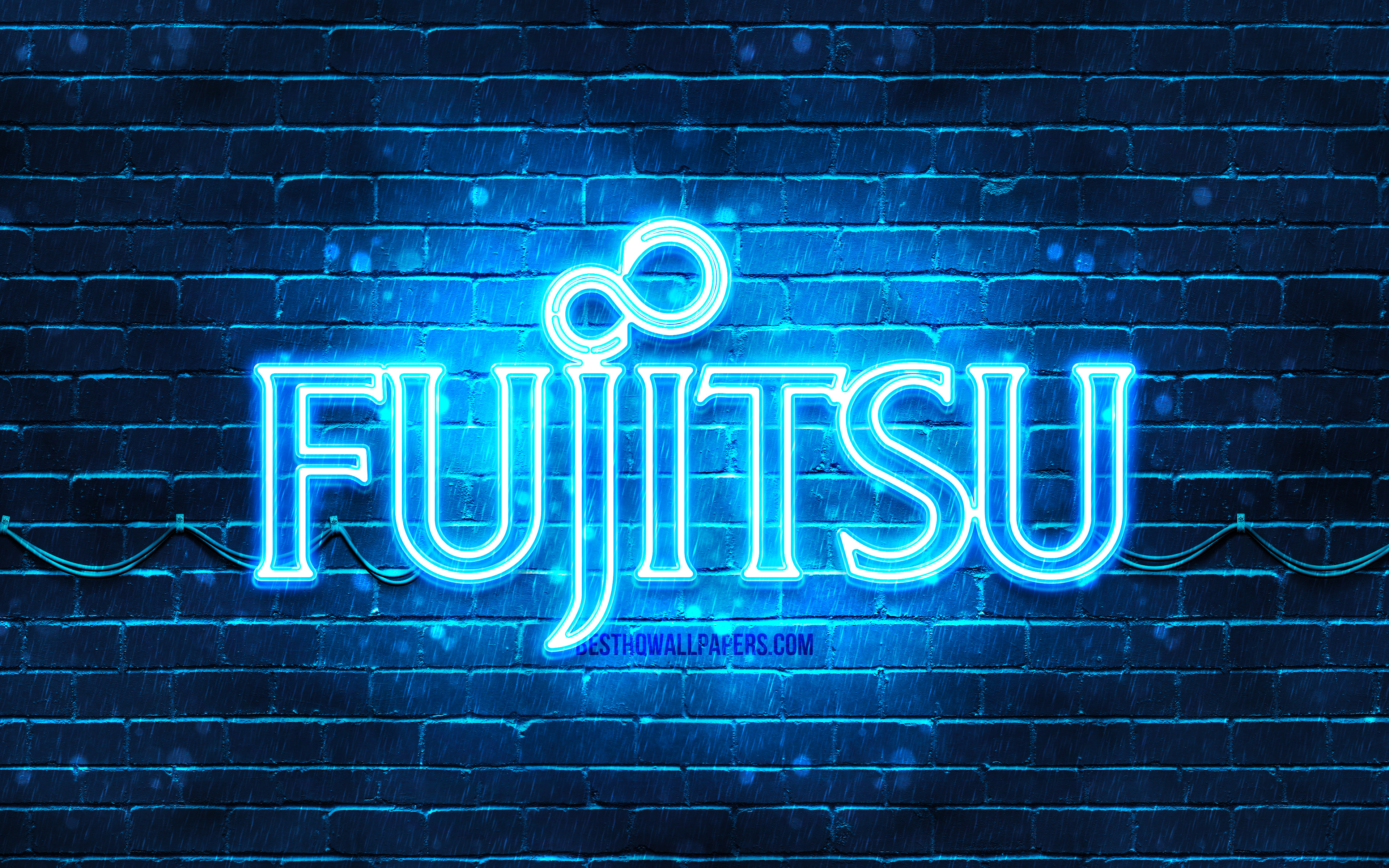 Download wallpaper Fujitsu blue logo