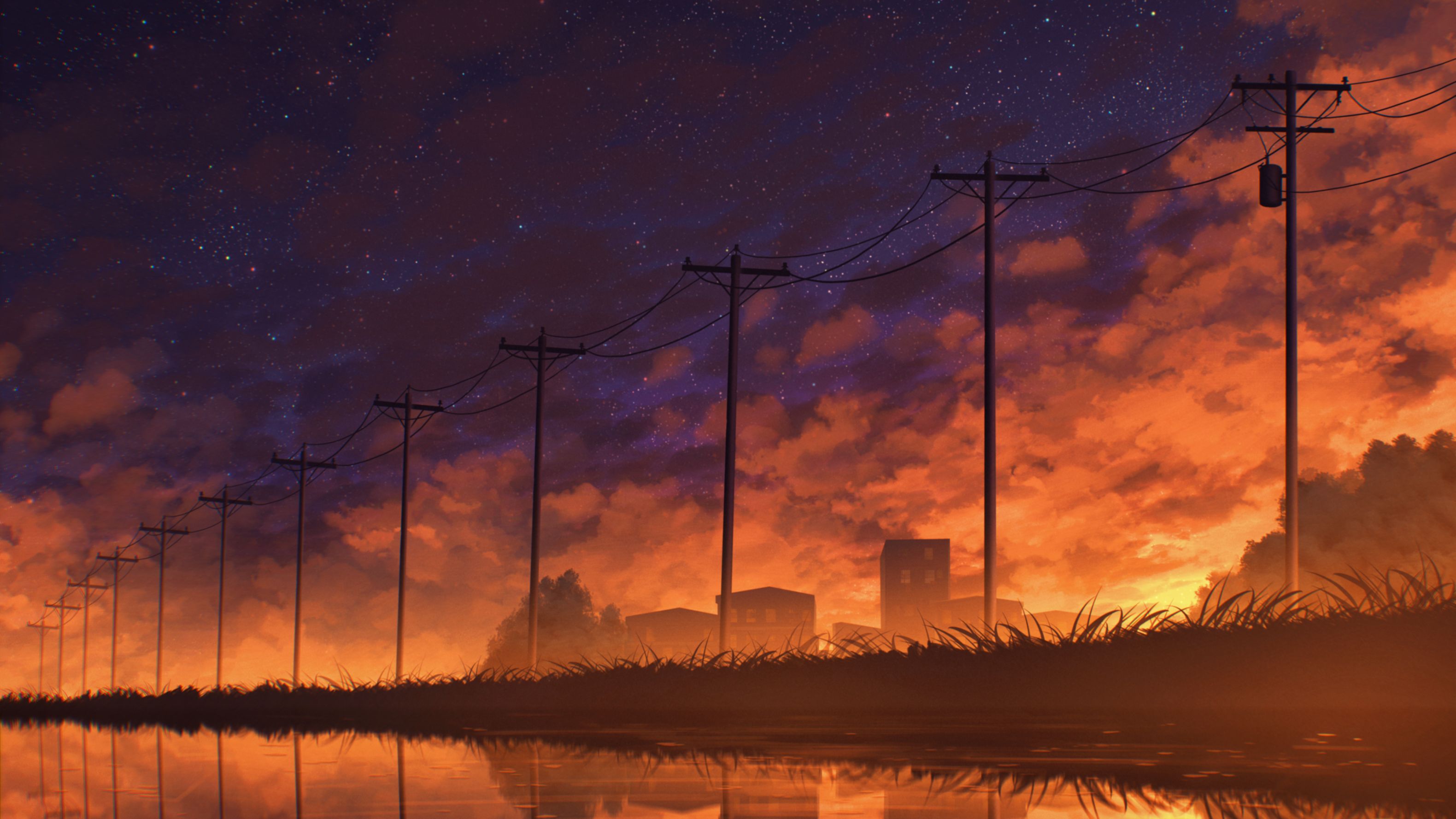 HD desktop wallpaper: Anime, Sunset