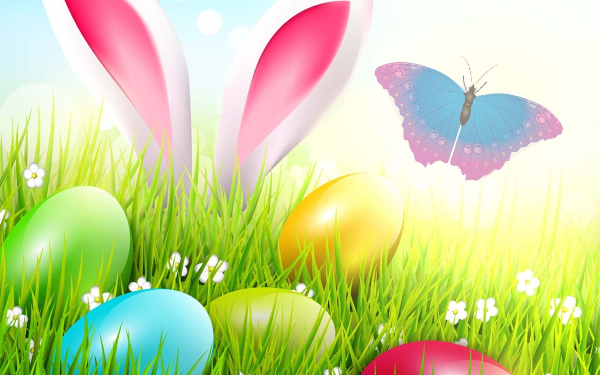 Easter Eggs in the Grass