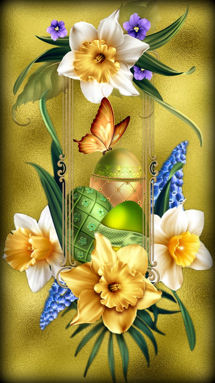 Easter Compose. Flower phone wallpaper