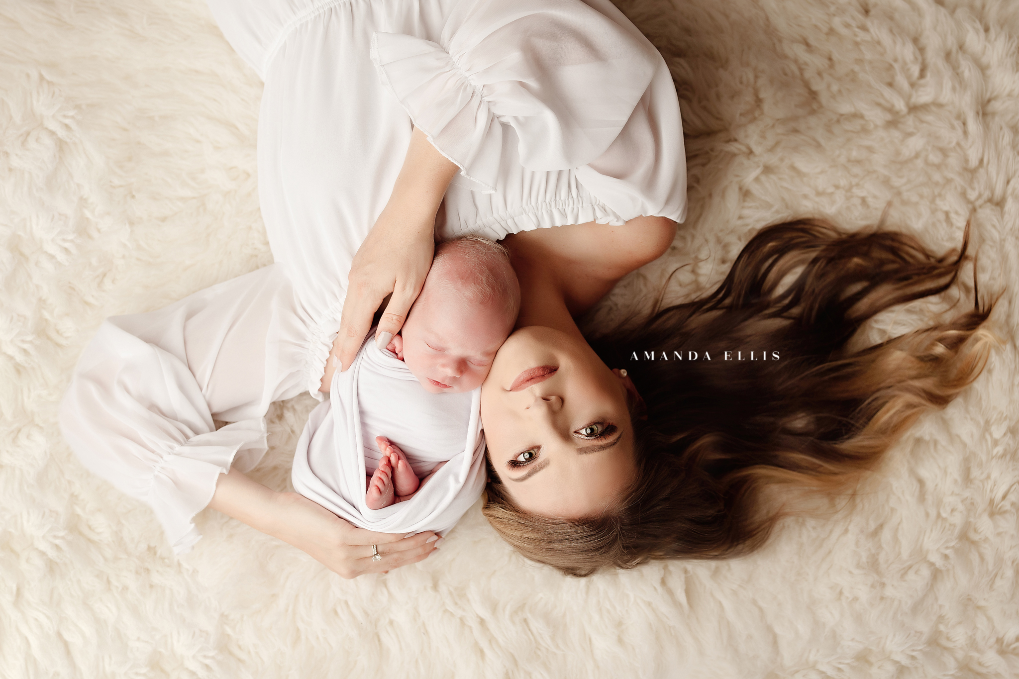 Newborn photo with mom. Cleveland's Premier Newborn Photographer