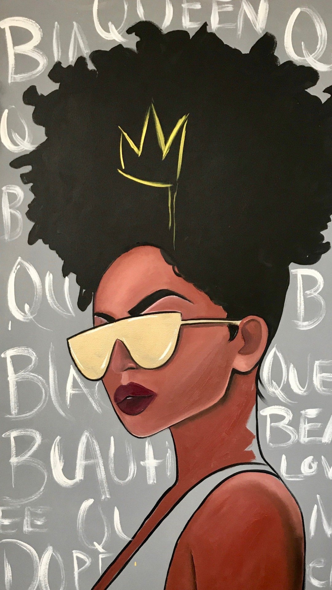 Black Girl Cartoon iPhone Wallpaper