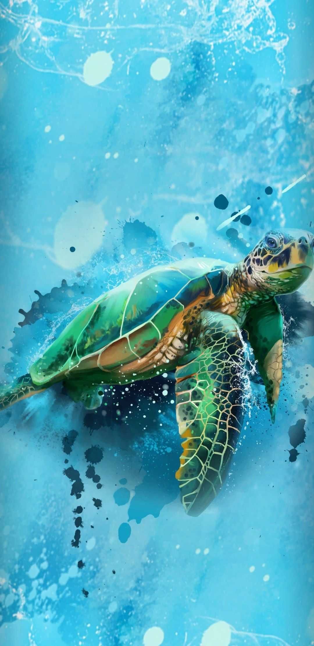 Sea turtle artwork, Turtle painting