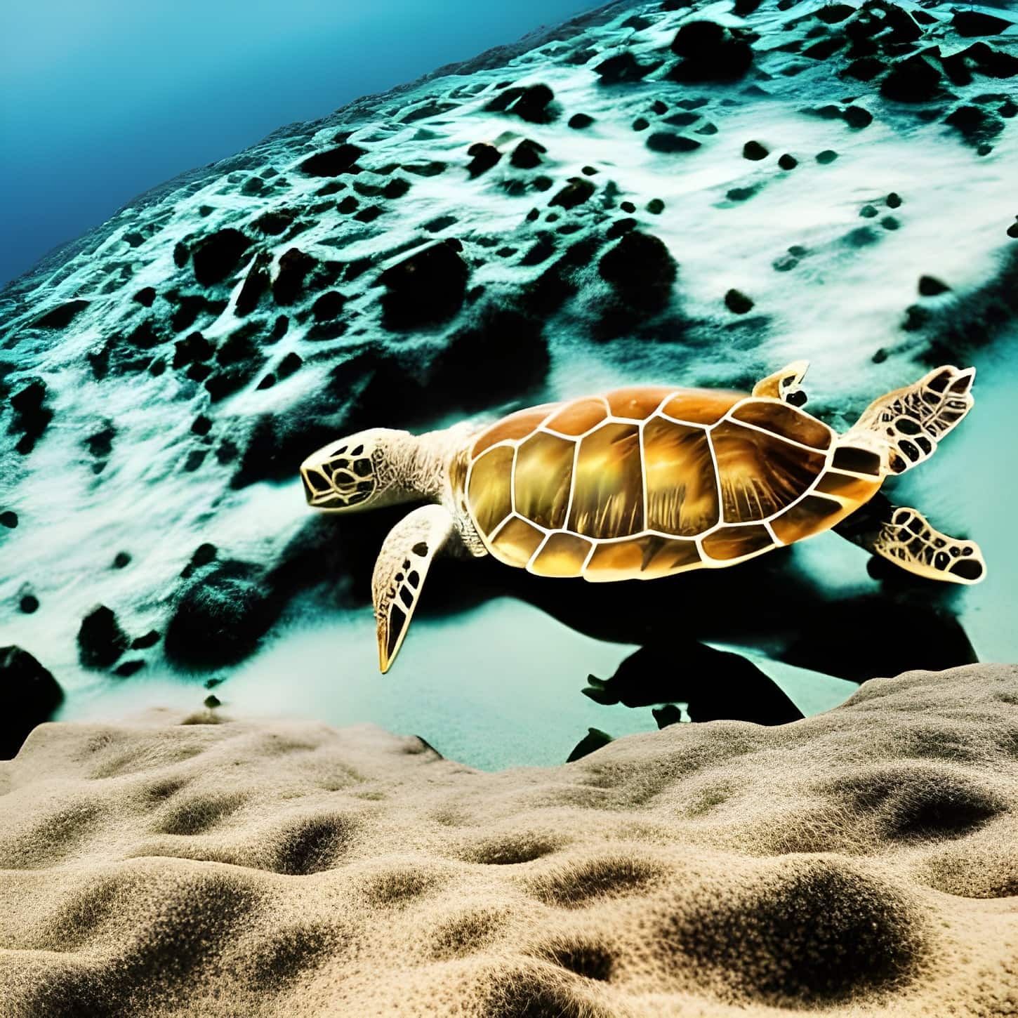 Free picture: Sea turtle in the ocean